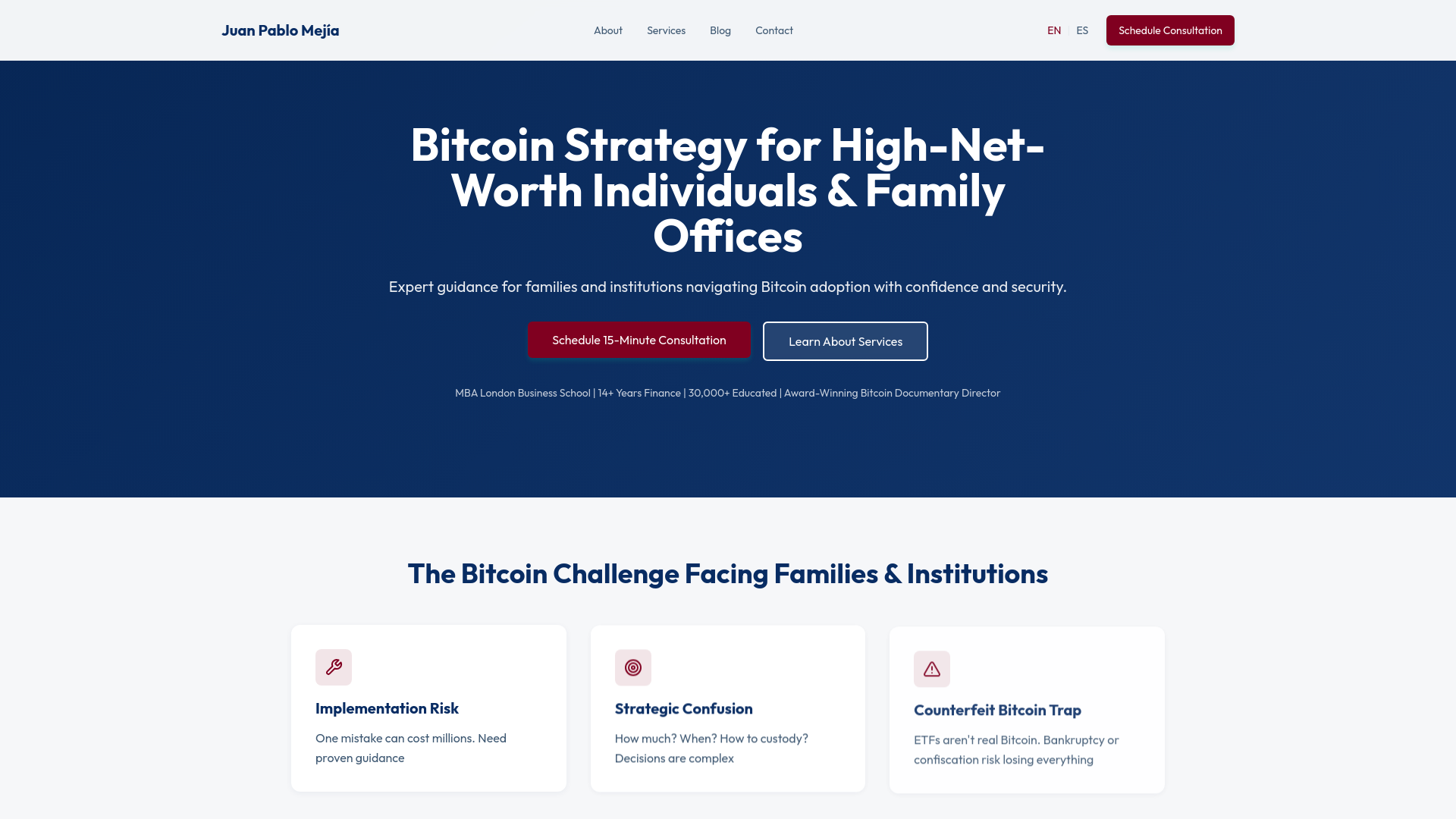 Bitcoin Strategy for High-Net-Worth Individuals & Family Offices | Juan  Pablo Mejía