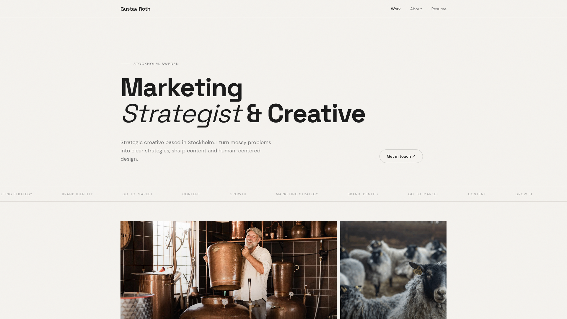 Gustav Roth Gustav Roth — Strategic Creative & Service Designer