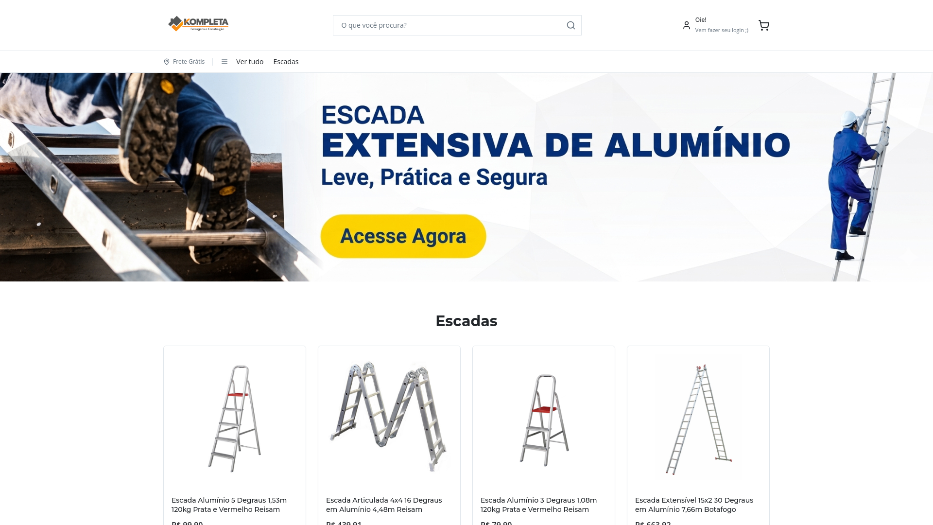 Escada De Alumínio 5 Degraus New Star Art Factory | Kompl...