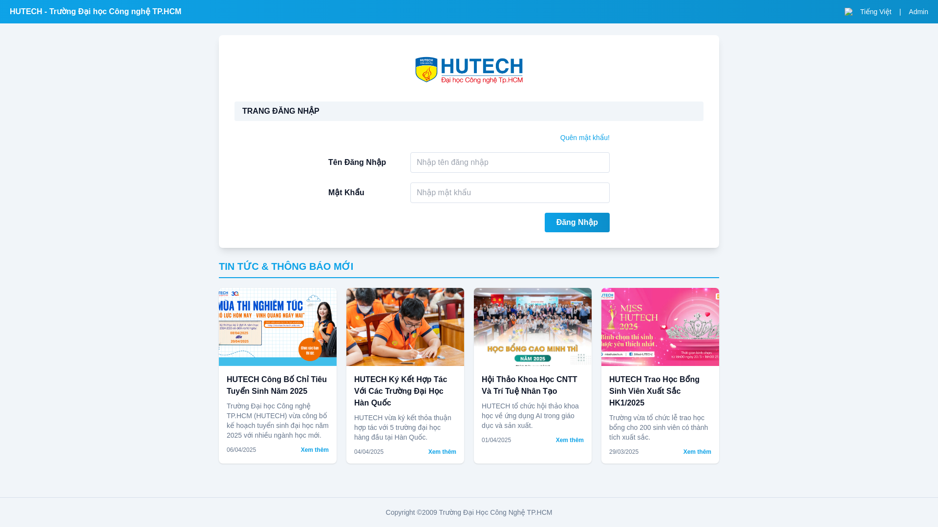 Cổng Thông Tin HUTECH - Trường Đại học Công nghệ TP.HCM