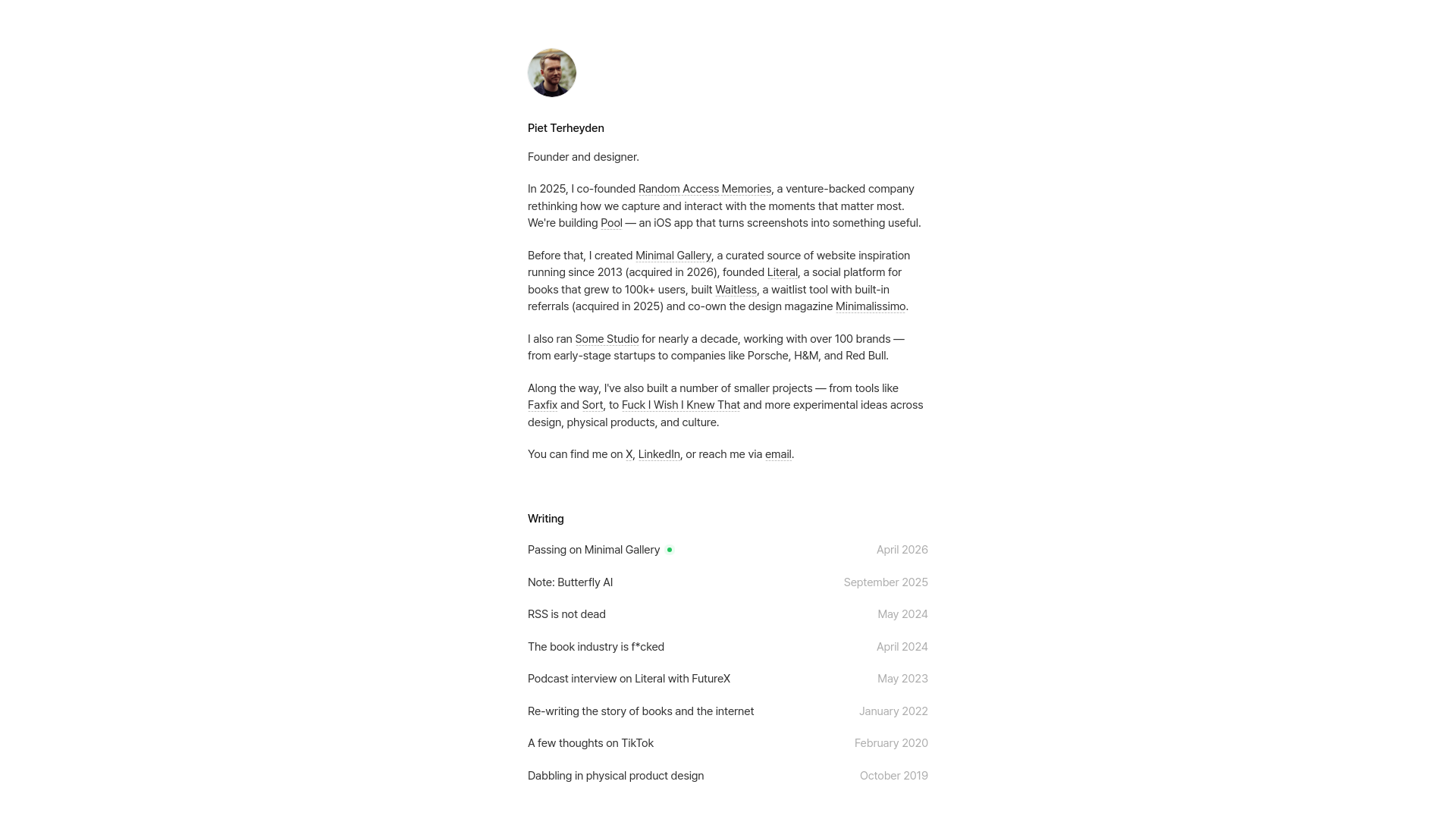 Piet Terheyden's website