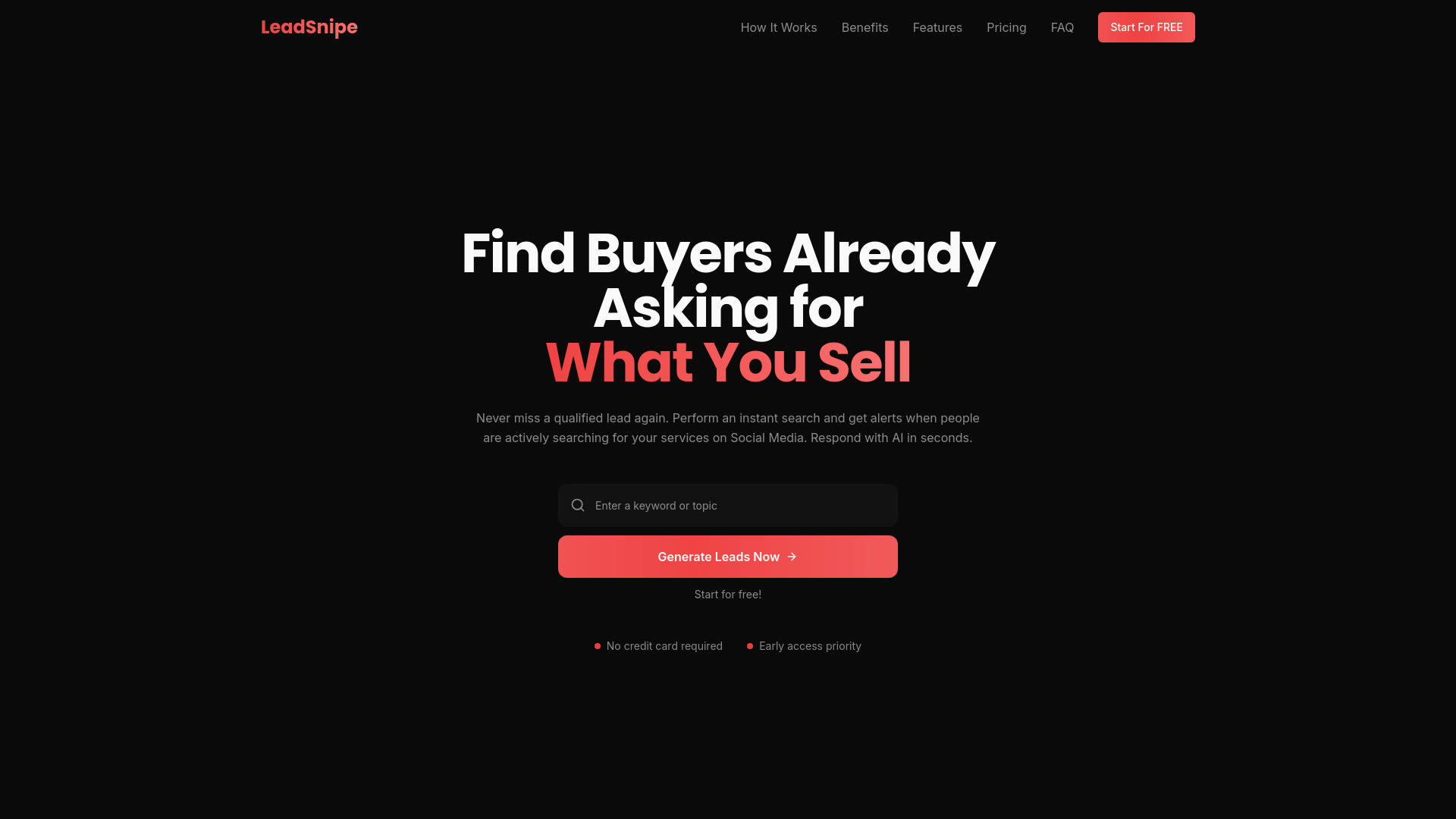 LeadSnipe.io Screenshot