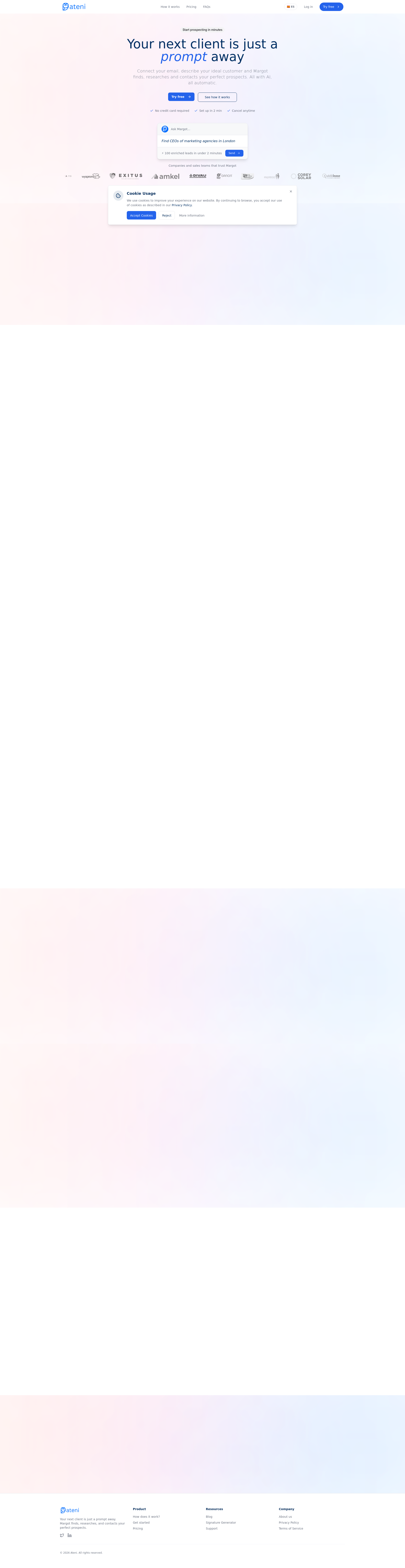 Ateni - Tu Agente de Ventas con IA Margot automatiza tus ventas logo