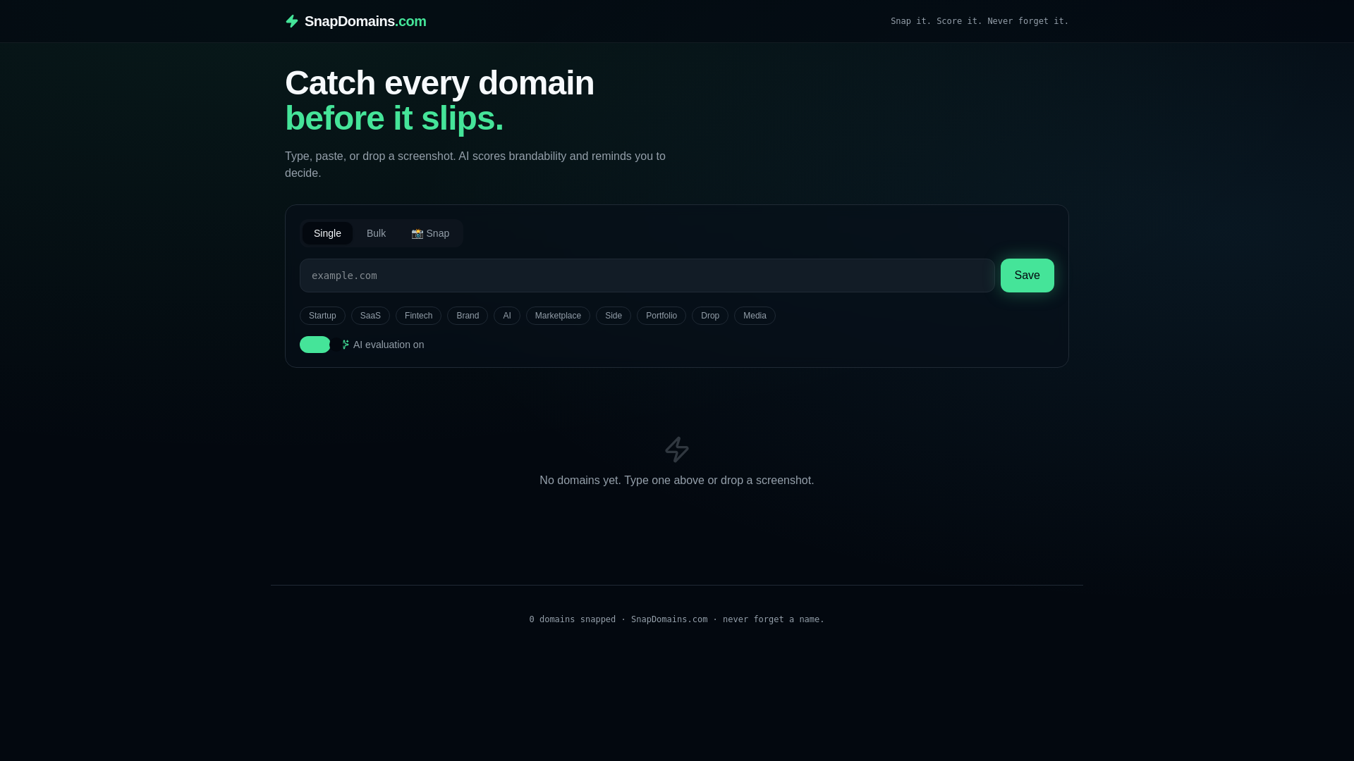 Made a tool to brainstorm domain names, then used it to register one myself (video + screenshots)