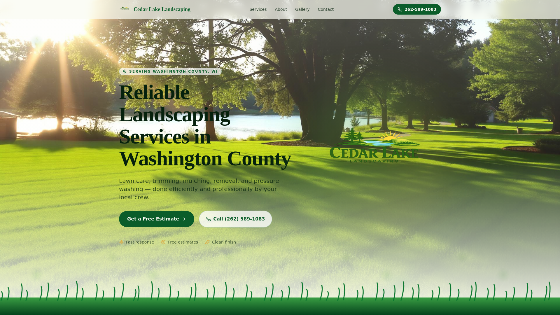 CEDAR LAKE LANDSCAPING logo