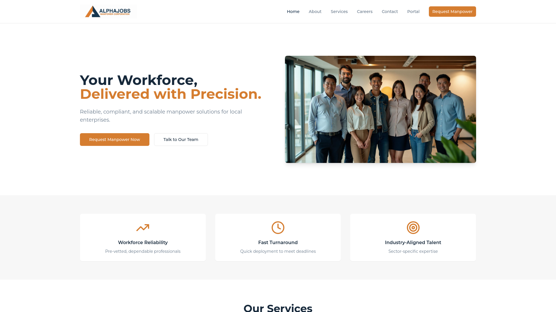 Workforce Reliability Alphajobs Manpower Corporation | Reliable Workforce Solutions