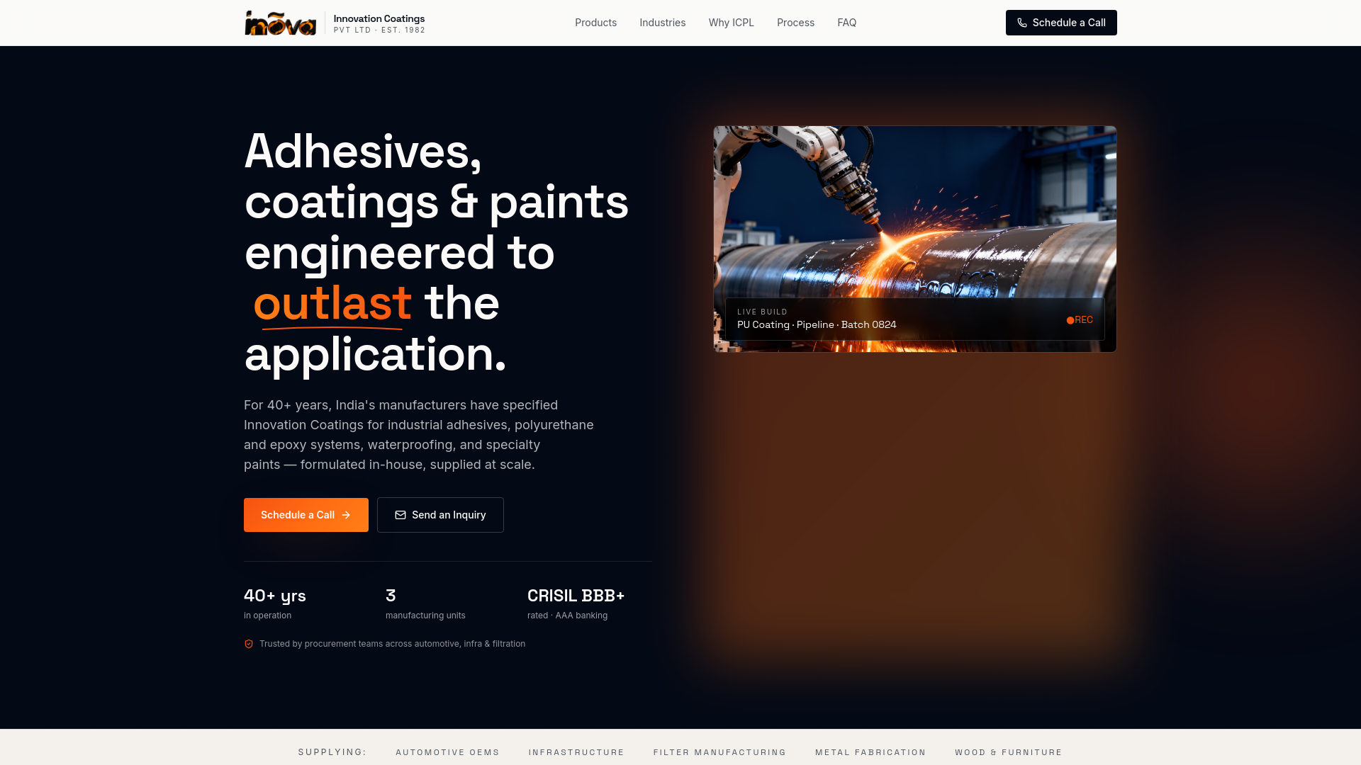 Innovation Coatings — Industrial Adhesives & PU Coatings
