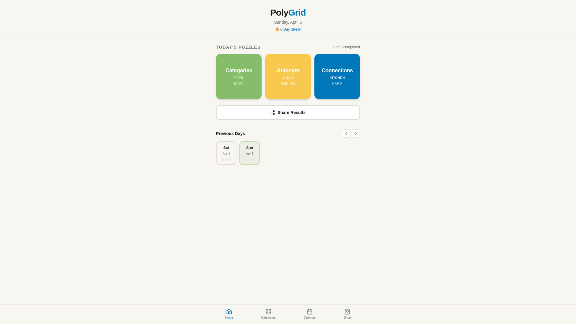 PolyGrid Daily Puzzle