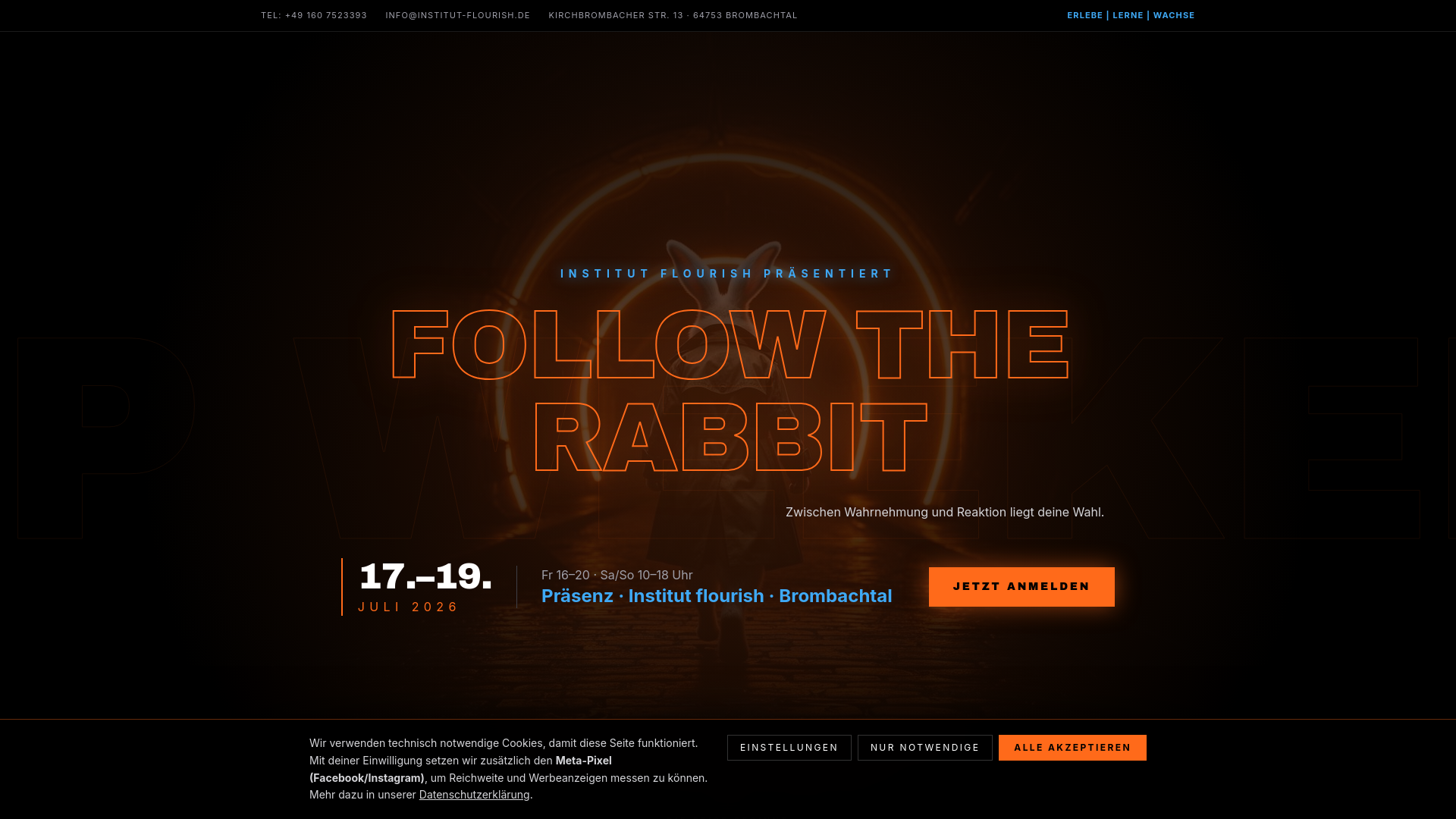 Juli Rabbit NLP Weekend 17.–19. Juli 2026 – Follow the Rabbit | Institut Flourish