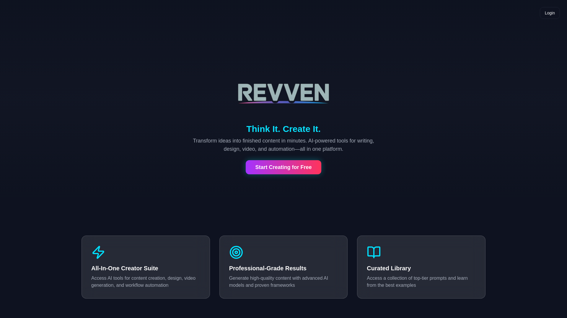 Revven — AI Mega Prompt Generator & Creator Suite