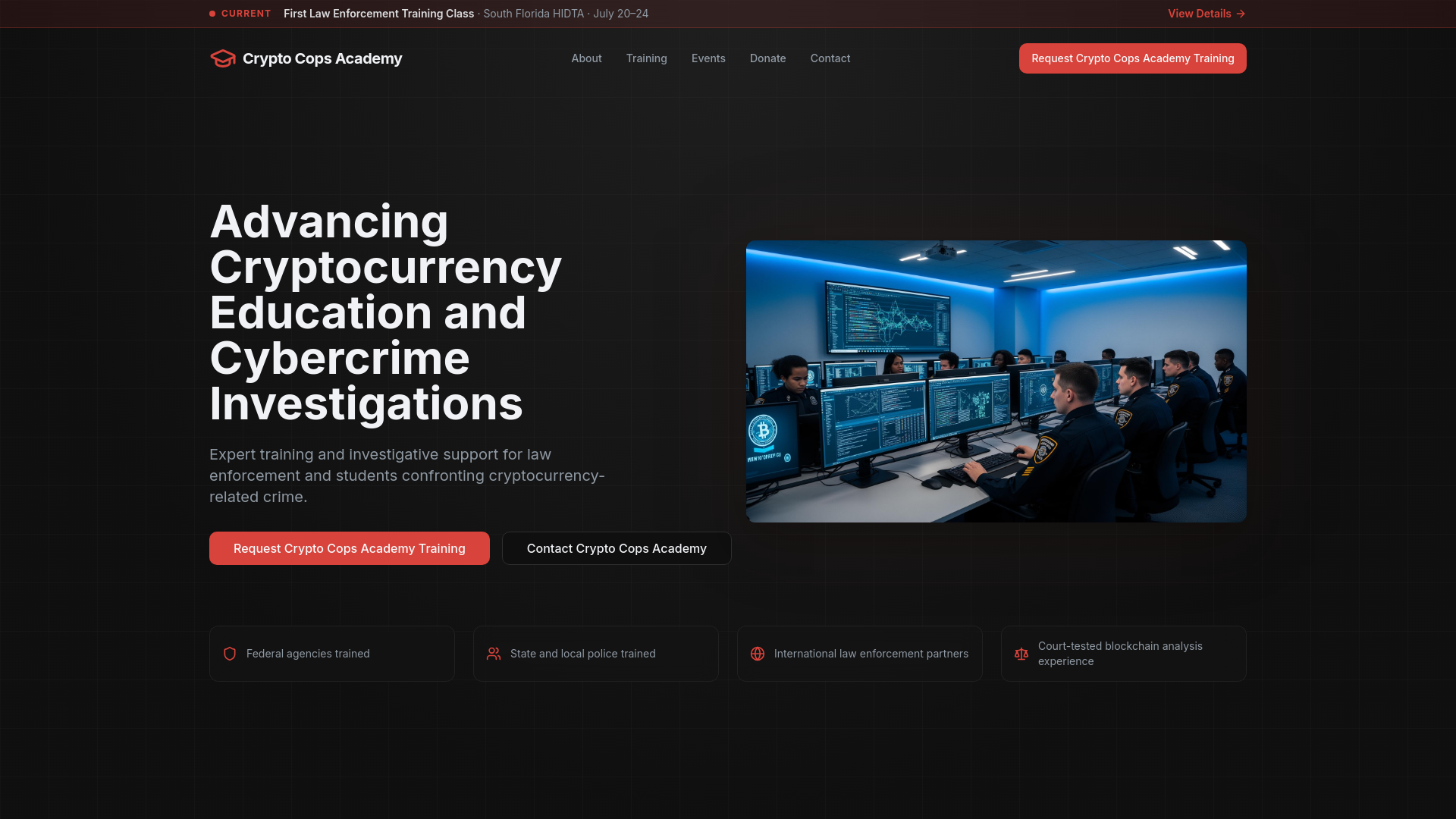Crypto Cops Academy — Cryptocurrency Training for Law Enforcement