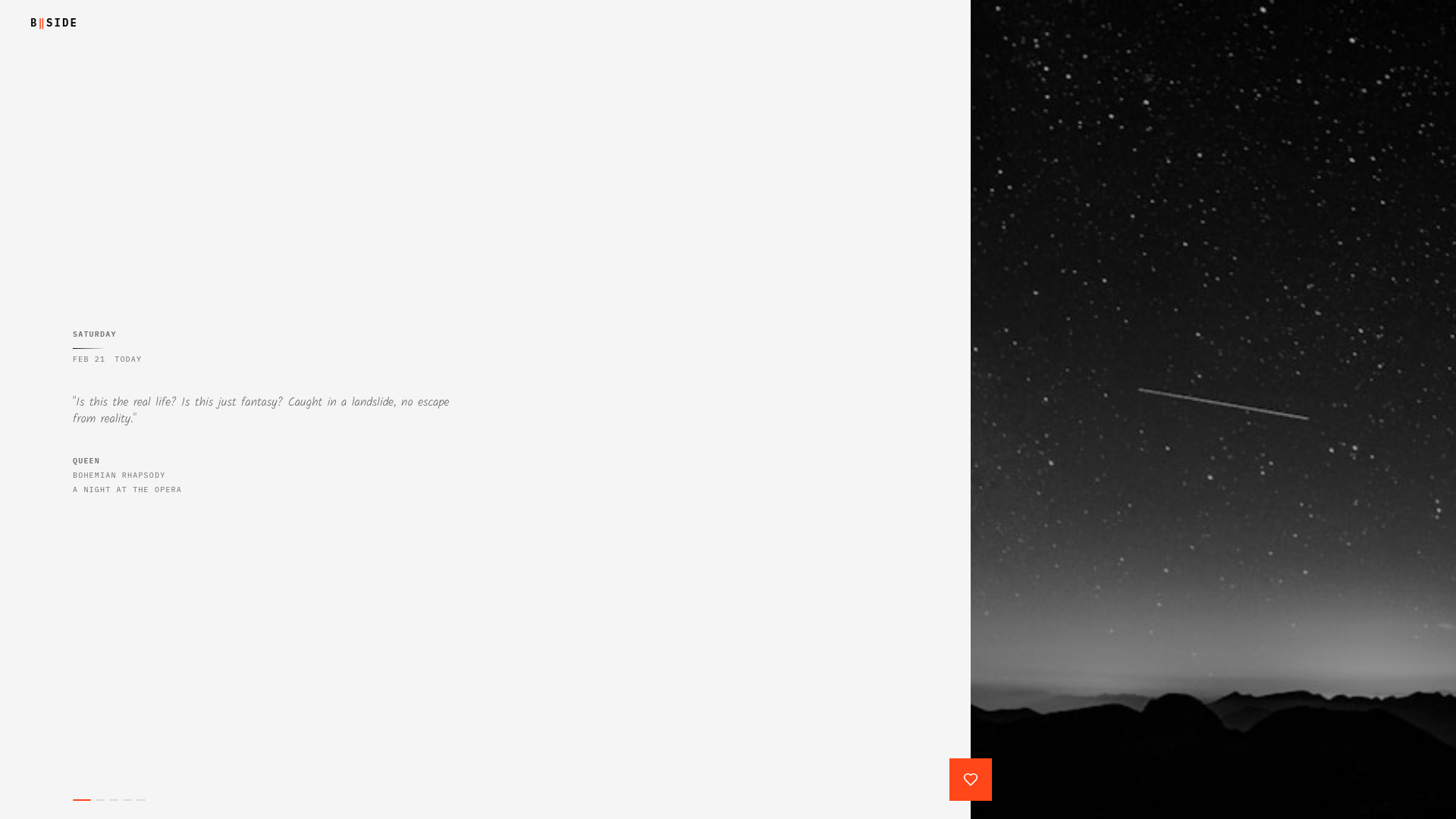 Screenshot of b-side, an experimental app by Makedonka Stamatova