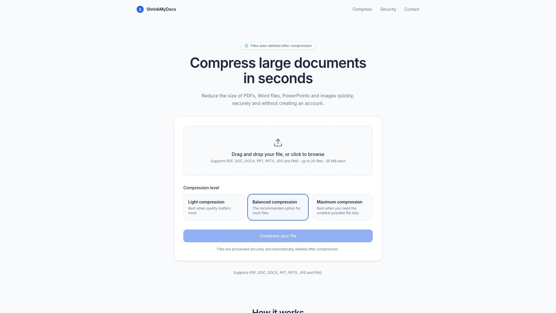 Compression Word Sample Compress Word Documents Online Free — Shrink DOCX Files