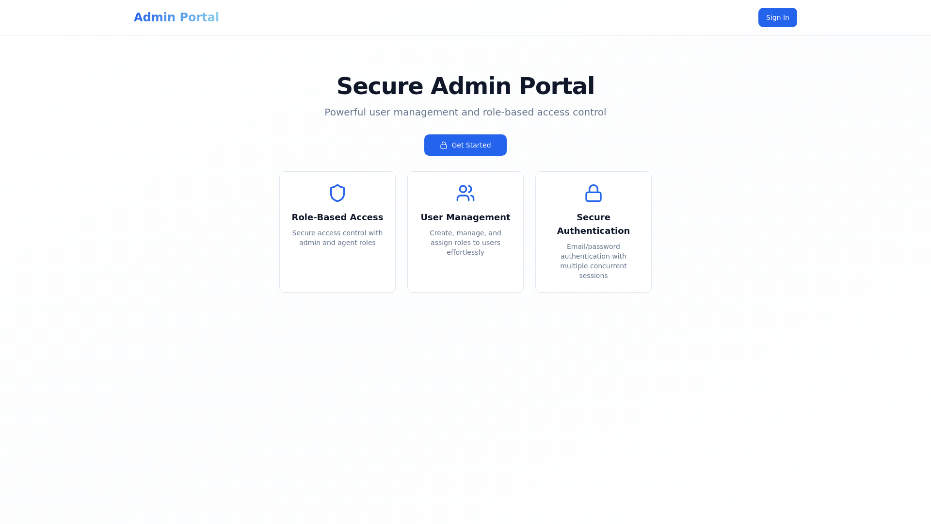 Admin Portal - Secure User Management