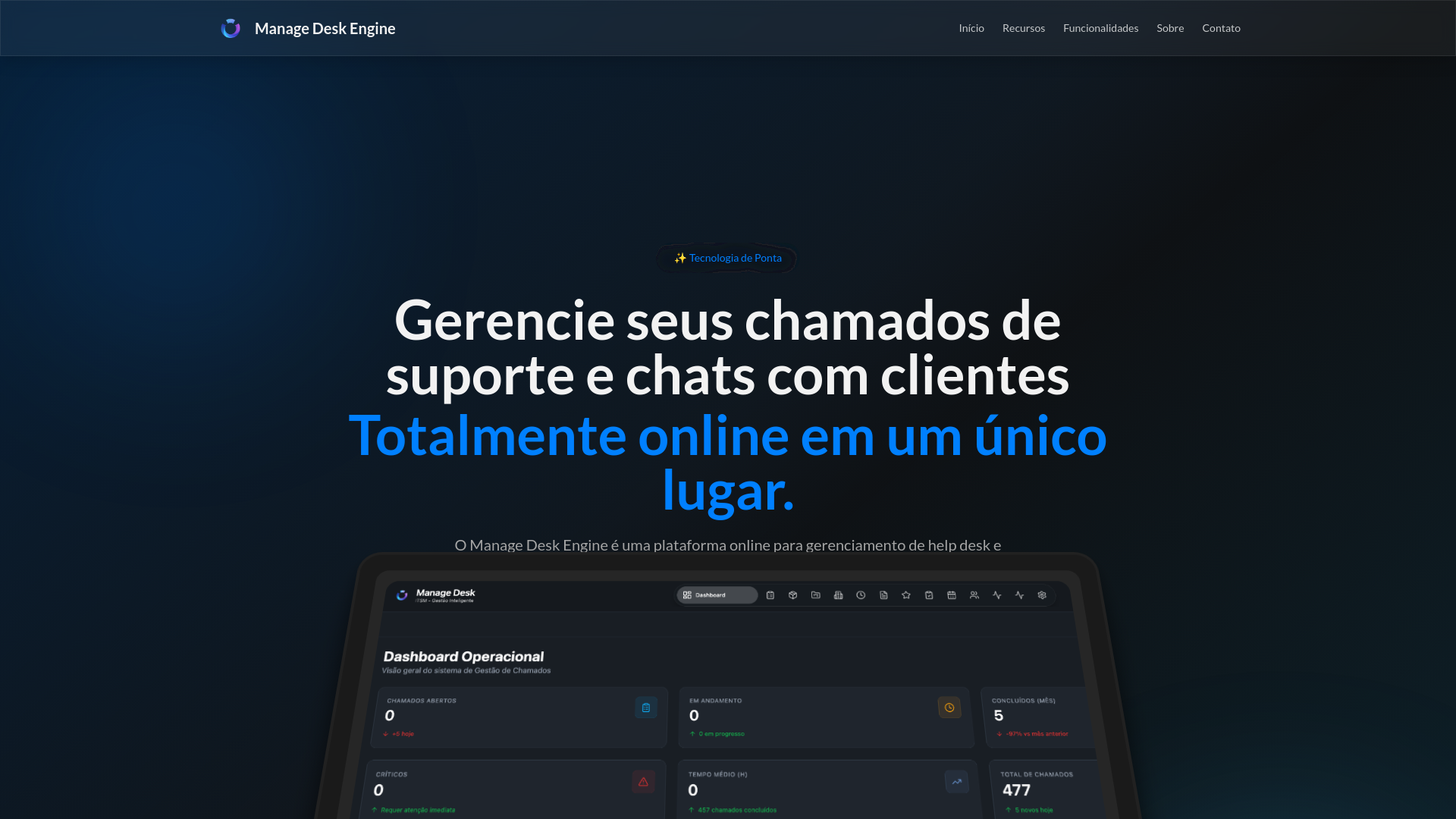 Desk Engine Manage Desk Engine - Sistema de Gestão Inteligente