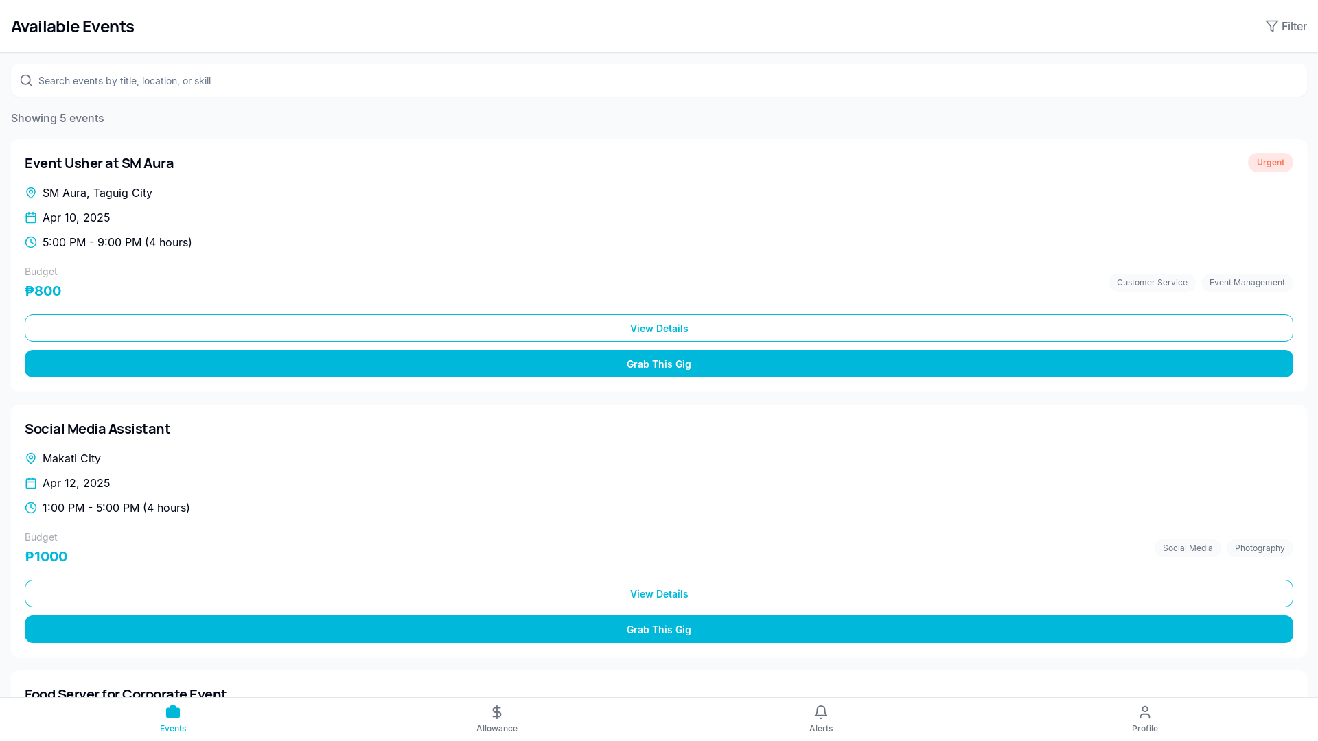 Advanced Student Gig Staffing App