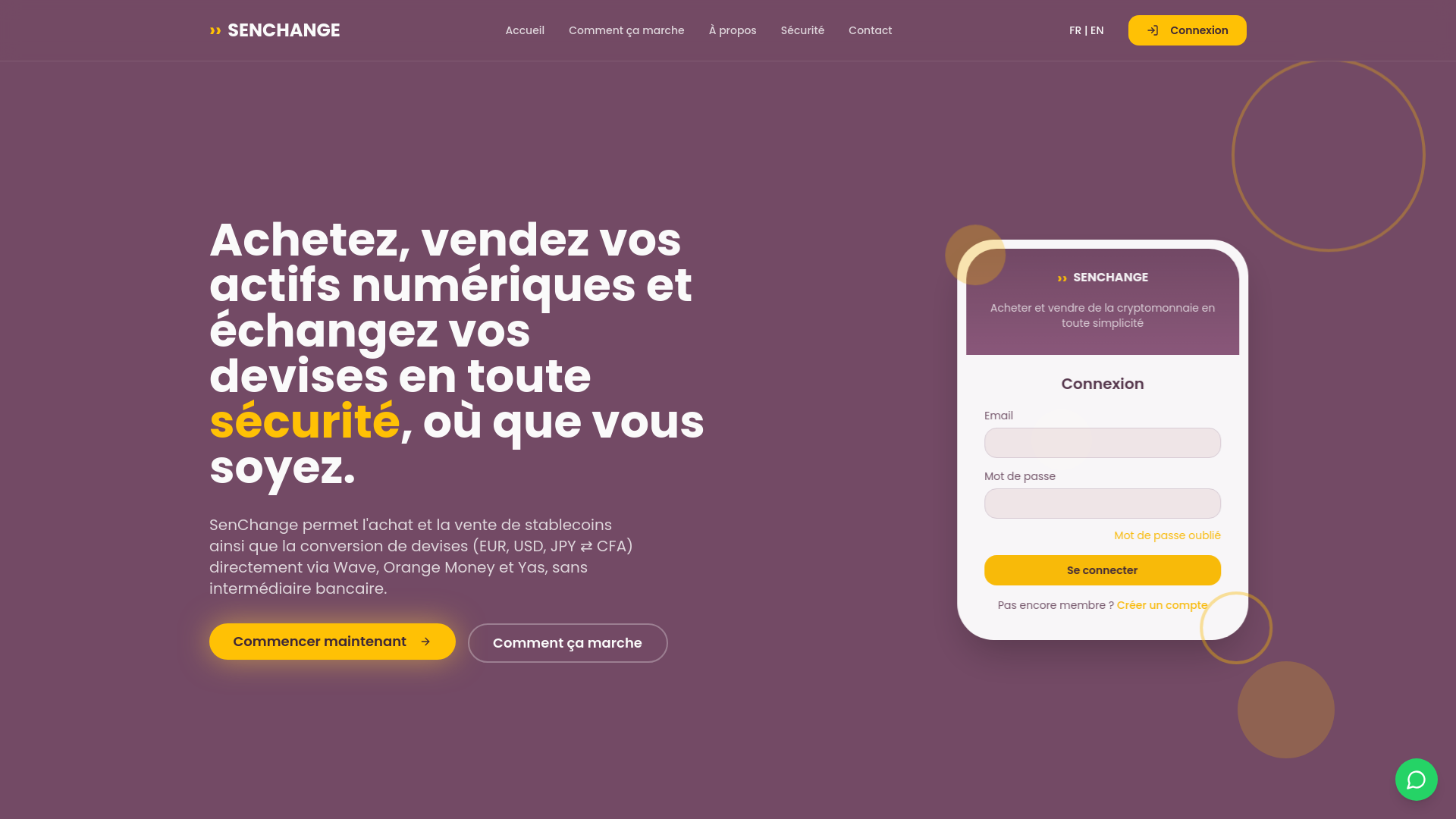 SenChange - Achat, Vente de Stablecoins & Échange de Devises