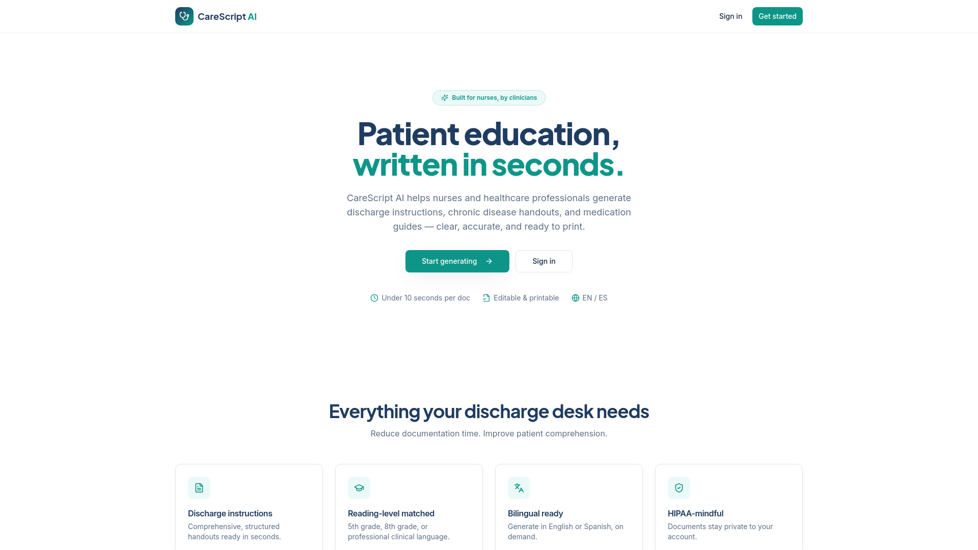 CareScript AI — Patient Education in Seconds