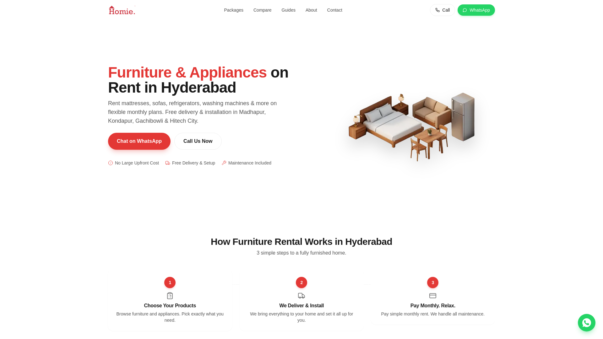 Homie Rental Homie — Furniture Rental in Hyderabad from ₹299/mo