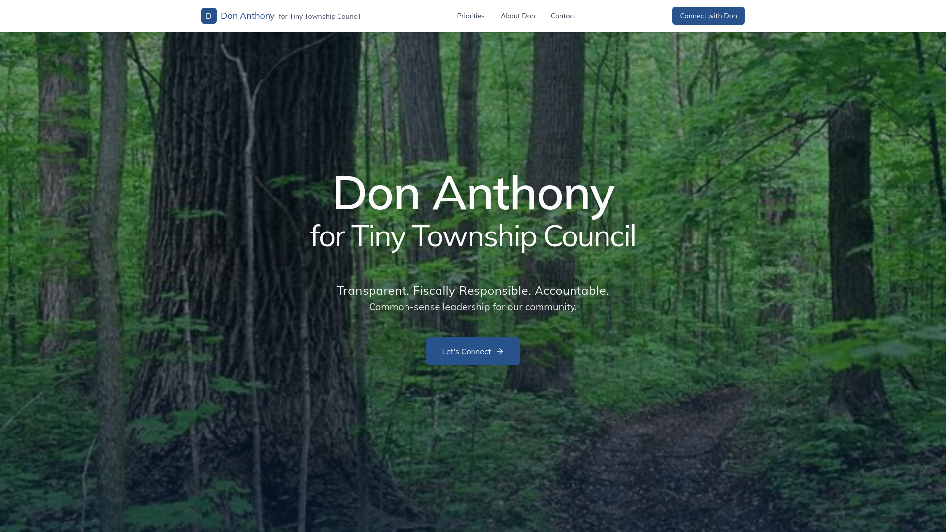 Don Anthony for Tiny Township Council — Transparent Leadership