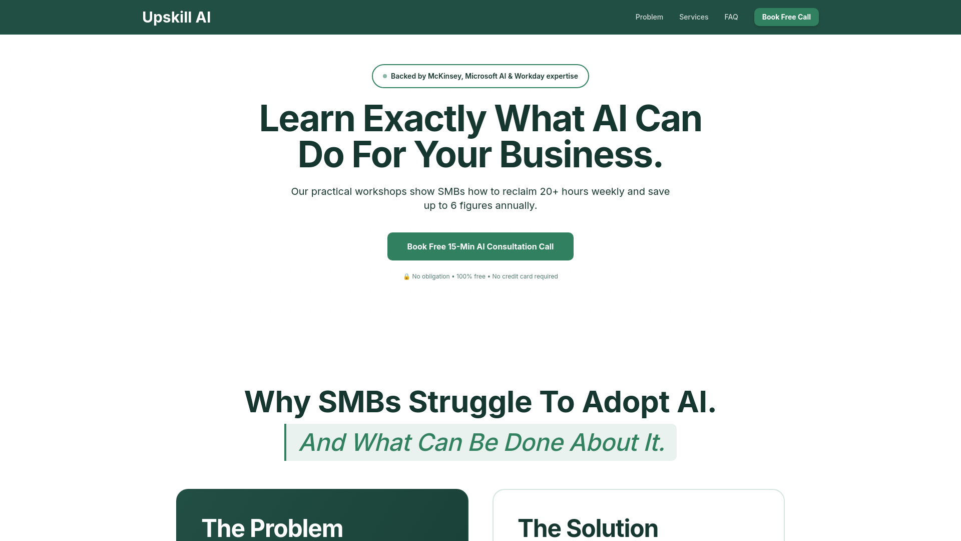 UpSkill AI - AI Consulting for UK Small Businesses | Save Time & Cut Costs