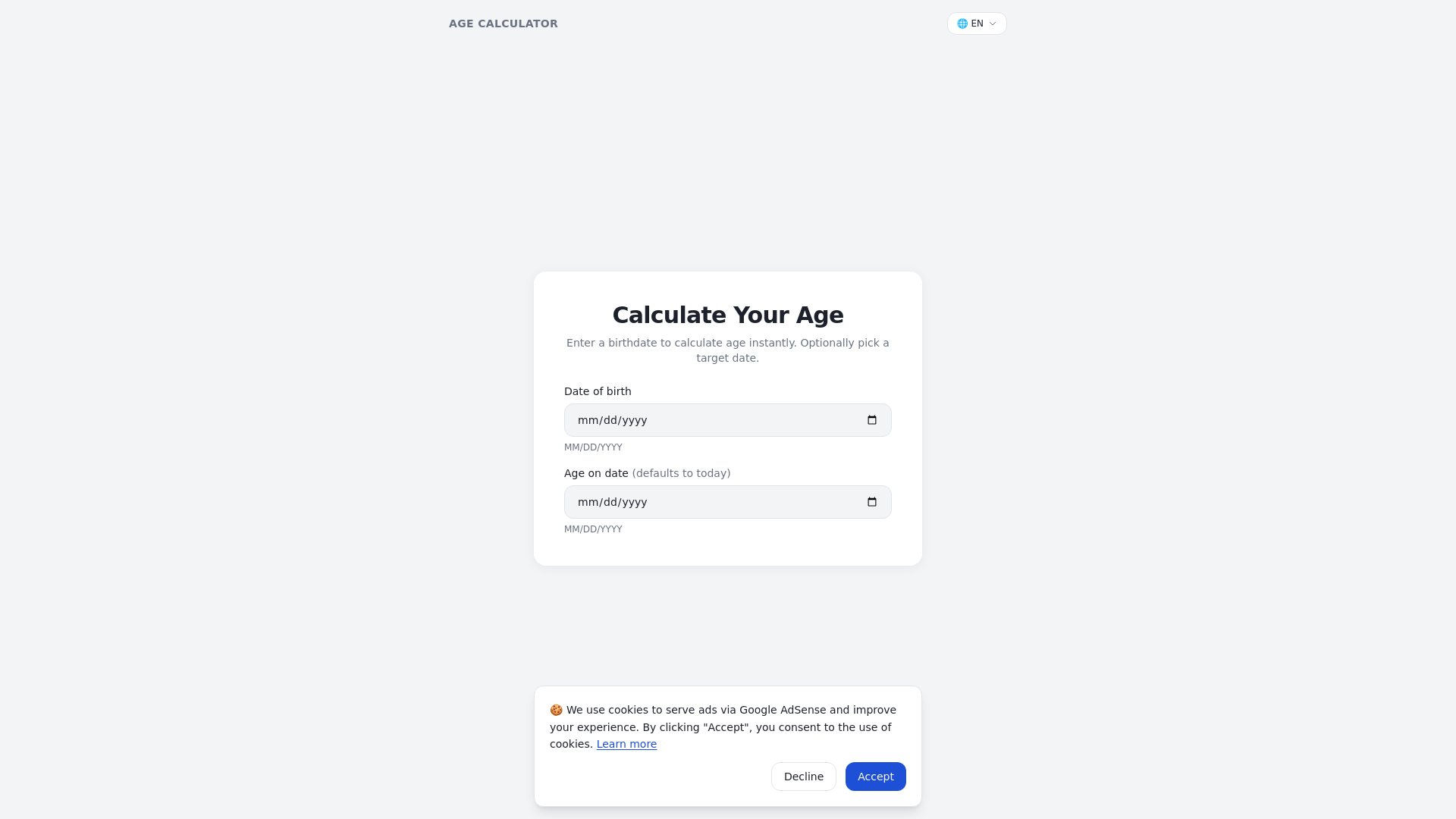 Code Find Your Age Age Calculator — Calculate Your Exact Age Online