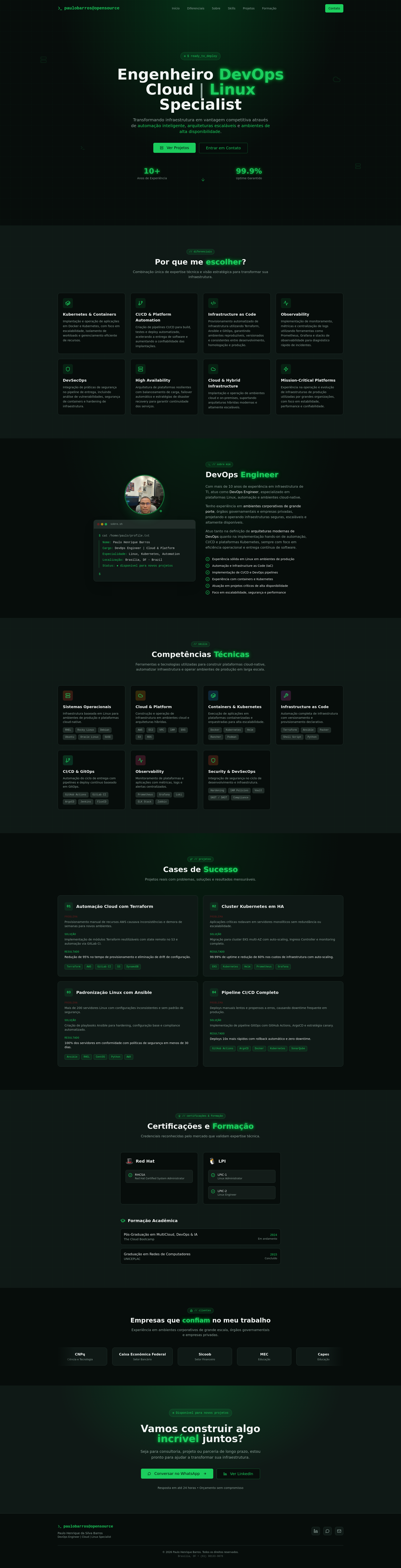Paulo Barros | DevOps Engineer | Cloud & Linux Specialist