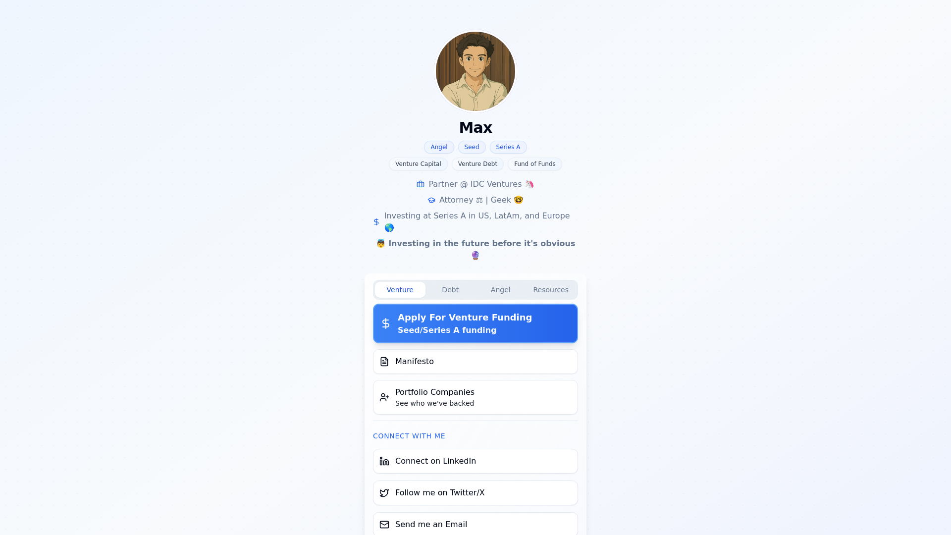 Max Angel Max | IDC Ventures – Angel, Seed & Series A Investor