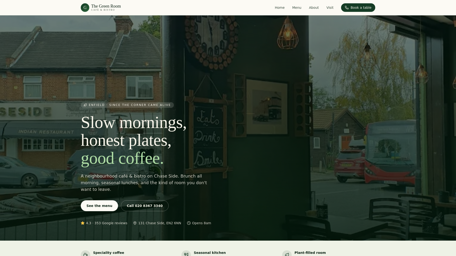 The Green Room, Cafe & Bistro in Enfield