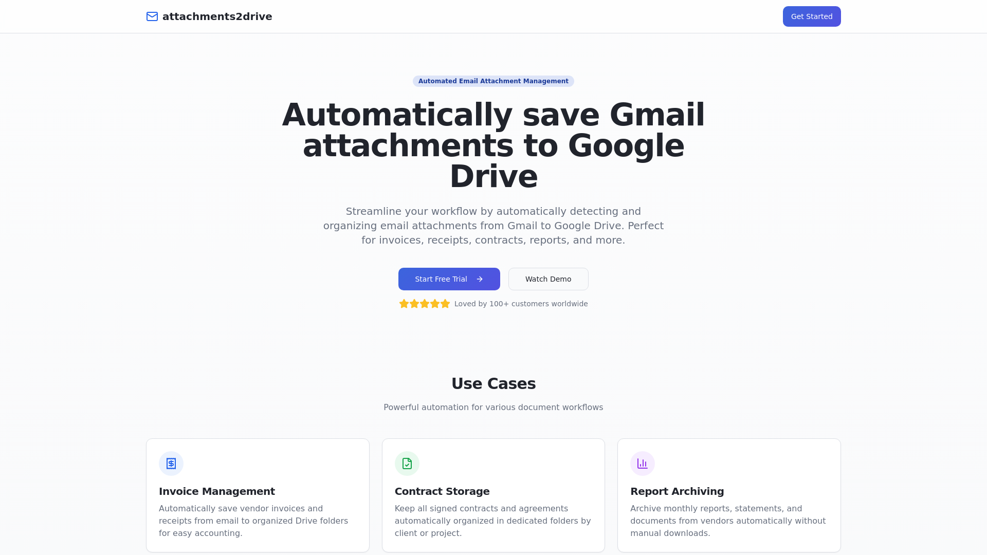attachments2drive - Automated Email Attachment Management