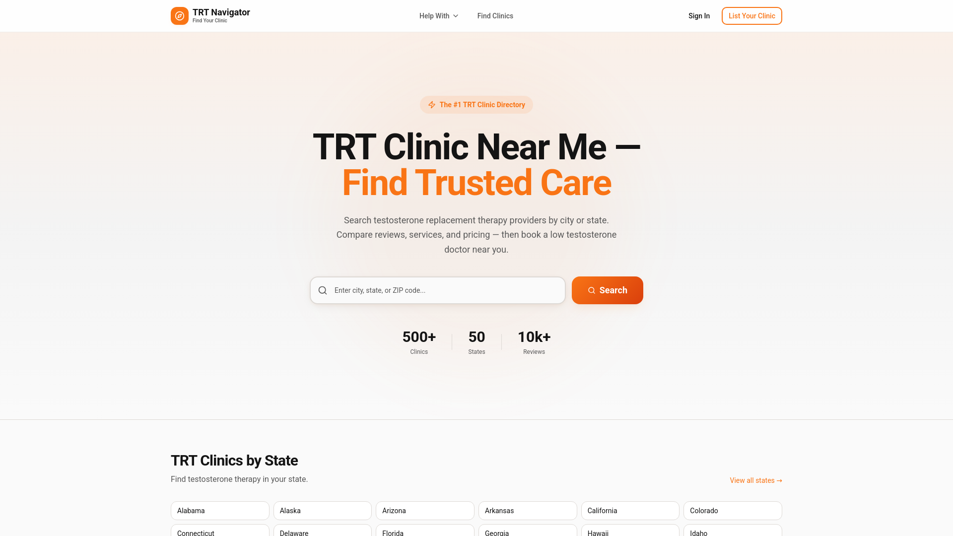 TRT Clinic Near Me | TRT Near Me Directory — TRT Navigator