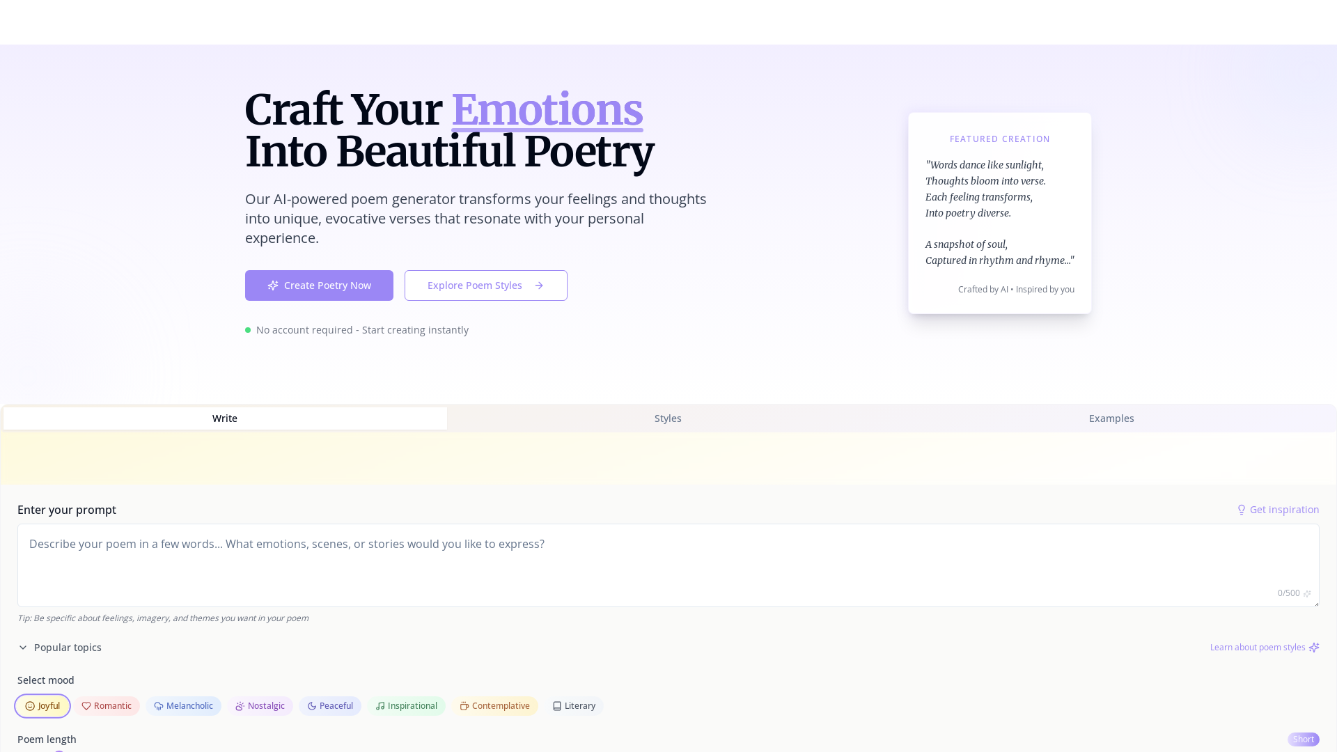 Professional Ai-powered Poetry Generation Platform