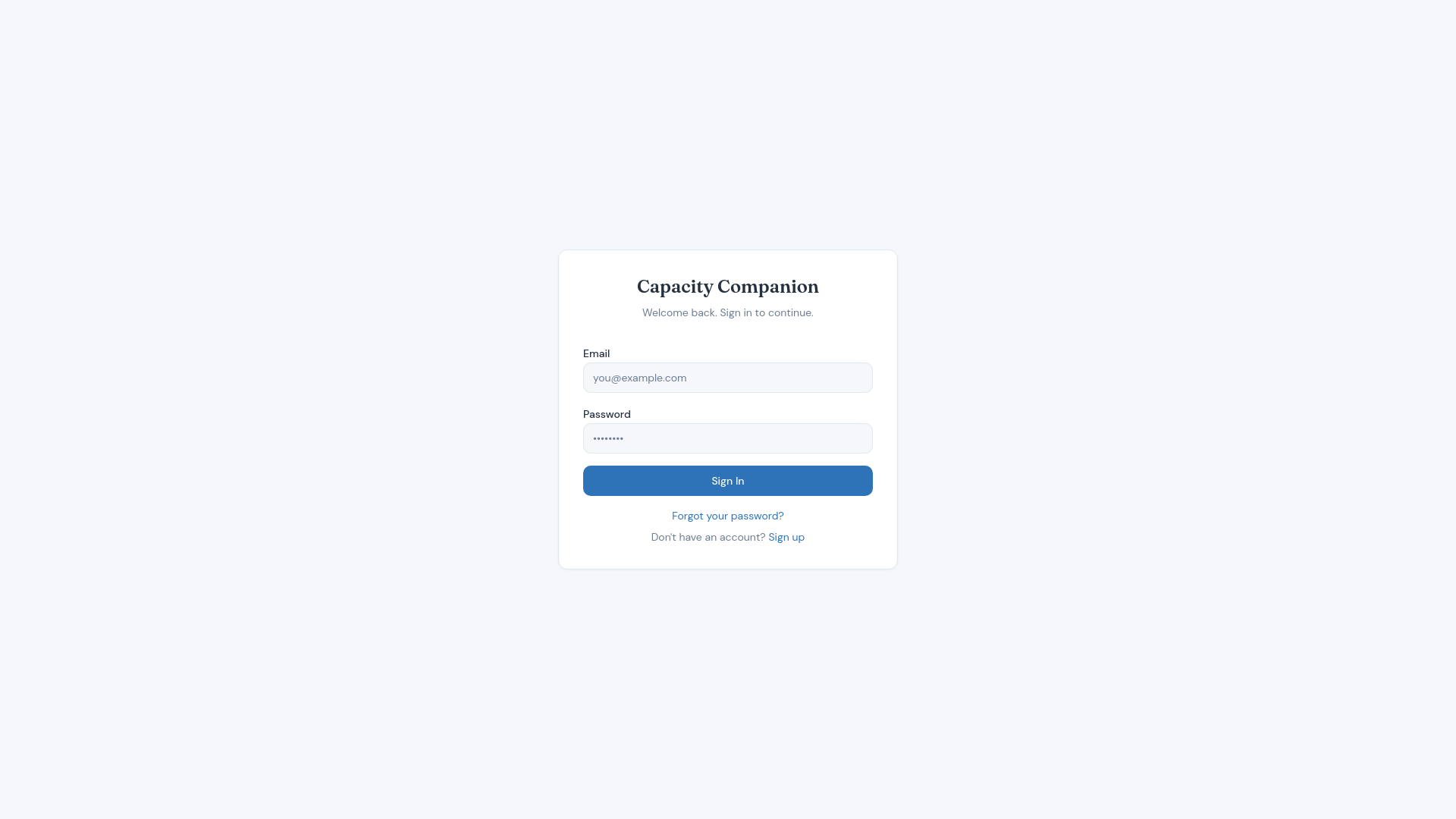 Capacity Companion