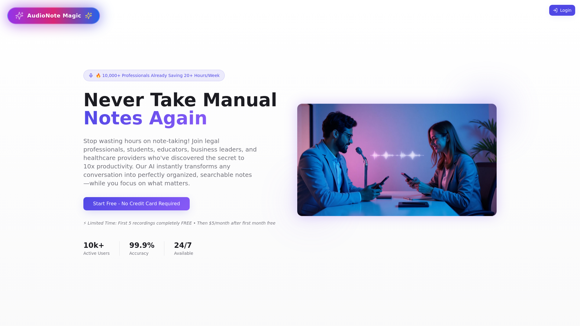 audionotemagic - AI-Powered Audio to Notes Transcription