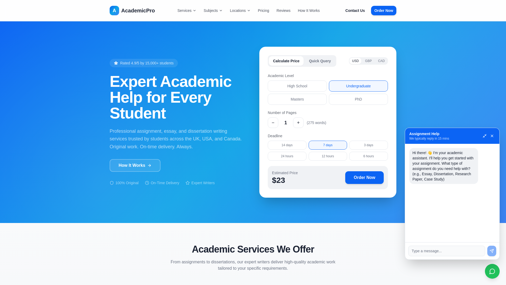 Assignment Help | Expert Academic Writing UK, USA & Canada