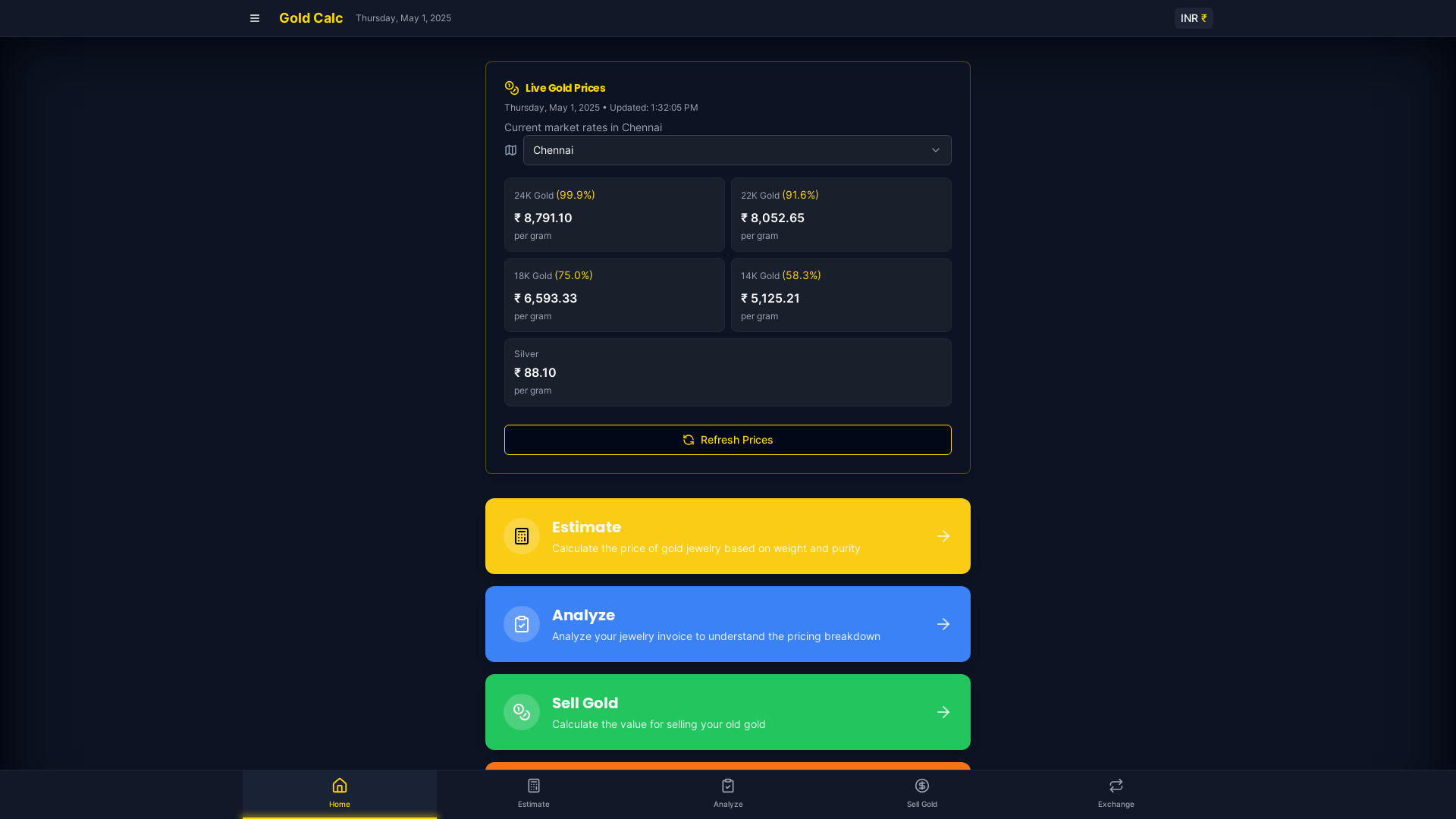 Advanced Gold Price Transparency Calculator App