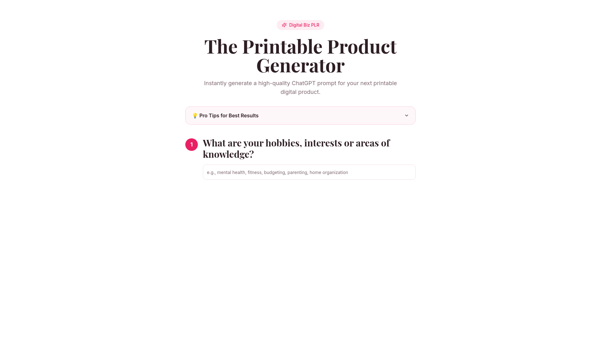 The Printable Product Generator | Digital Biz PLR