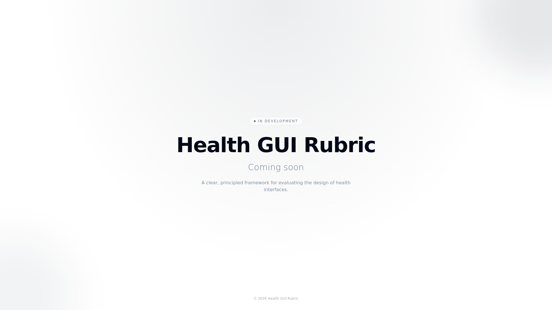 Health GUI Rubric — Visual design appraisal for digital health