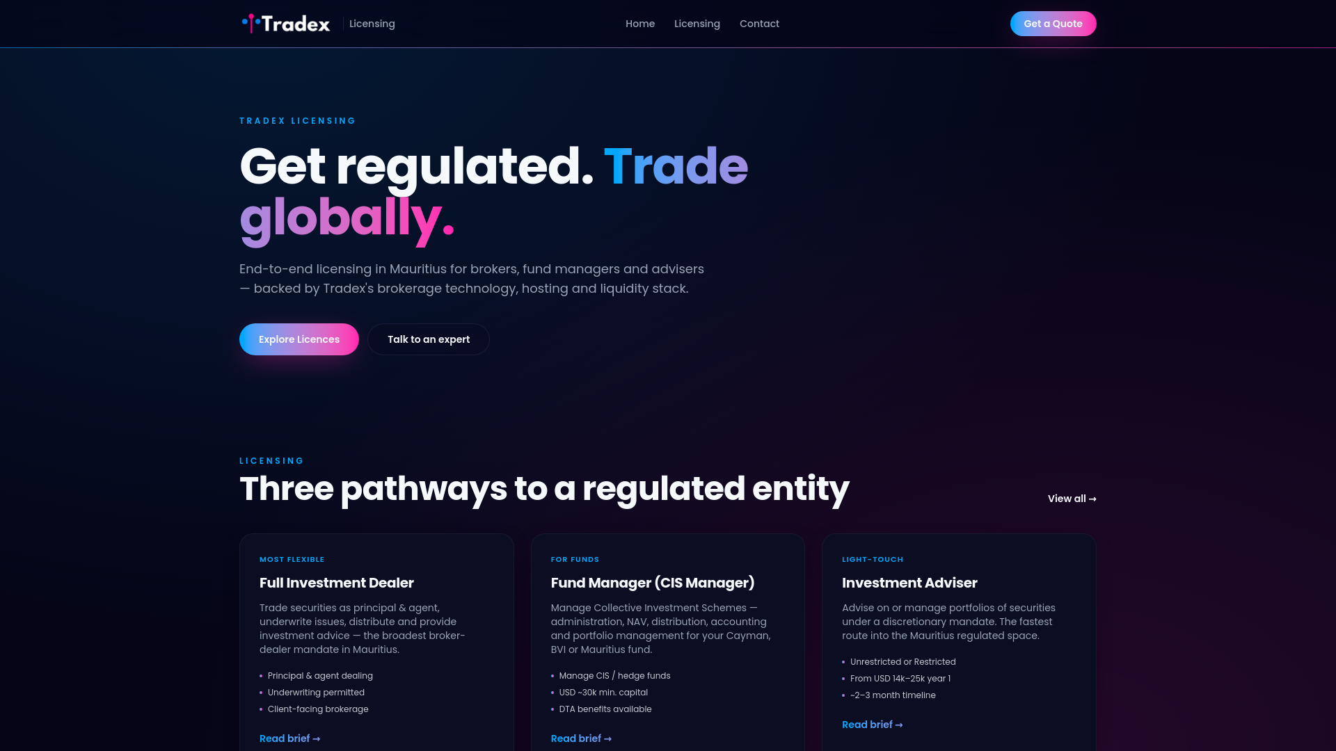 Tradex Fintech — Brokerage & Proprietary Trading Technology