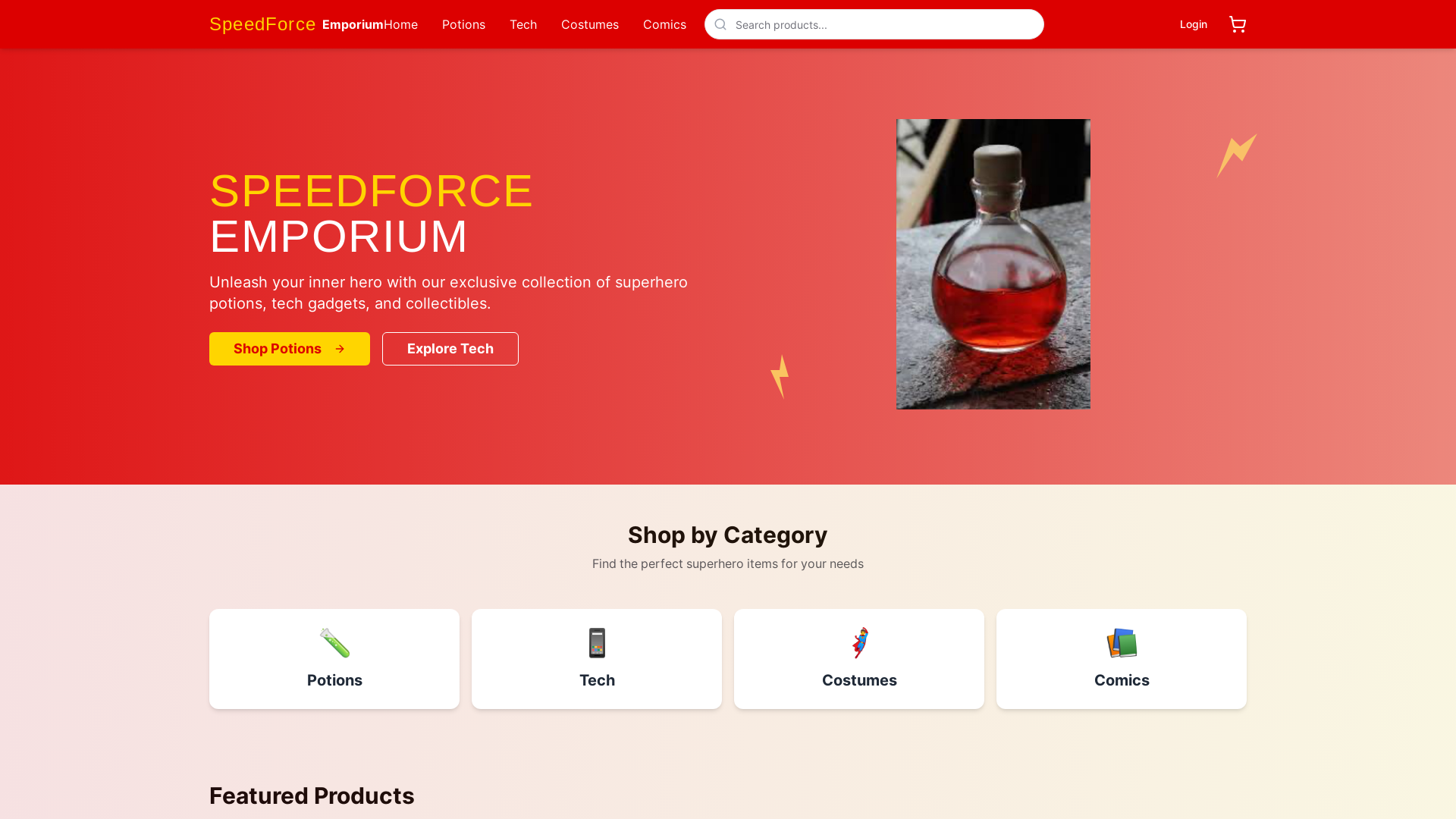 Modern Superhero & Potion Marketplace Platform