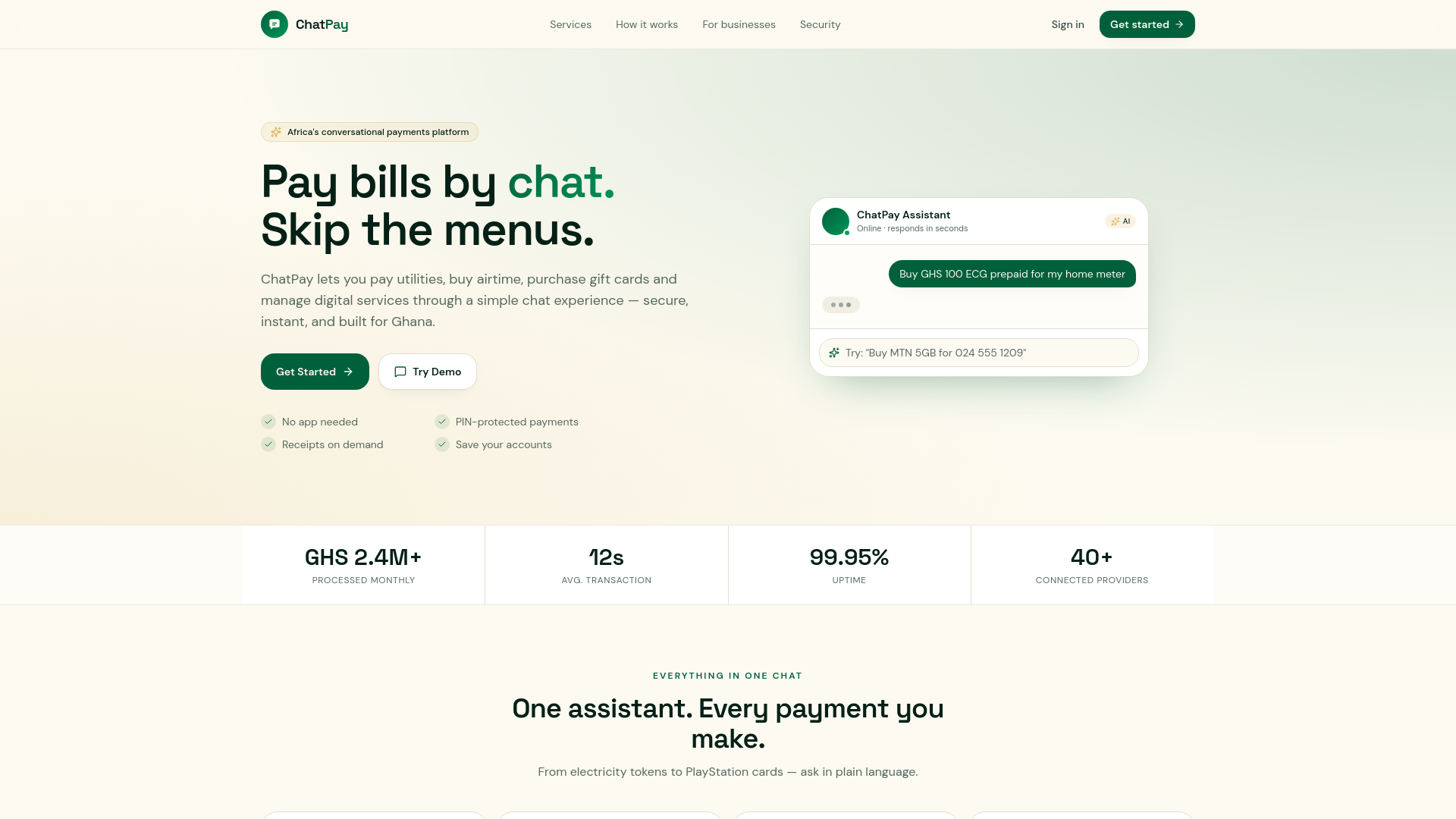 ChatPay — Pay bills by chat