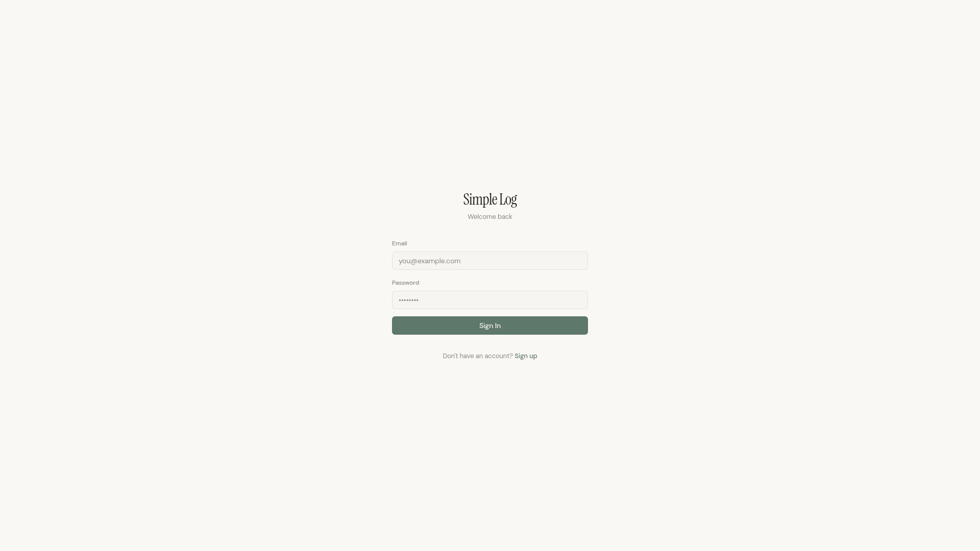 Simplicity Log Simple Log — Personal Nutrition Ledger