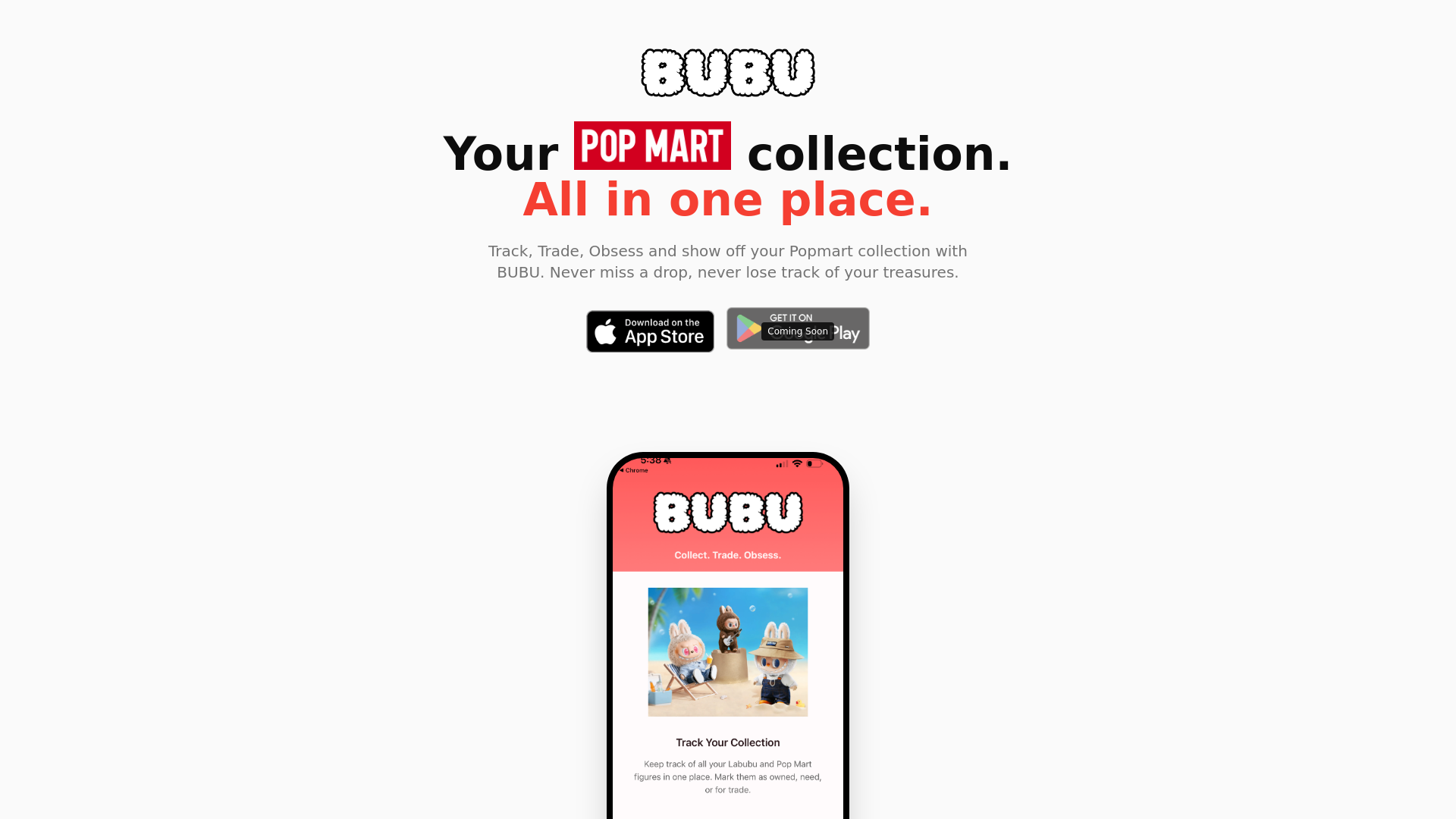 BUBU - Popmart Collector App