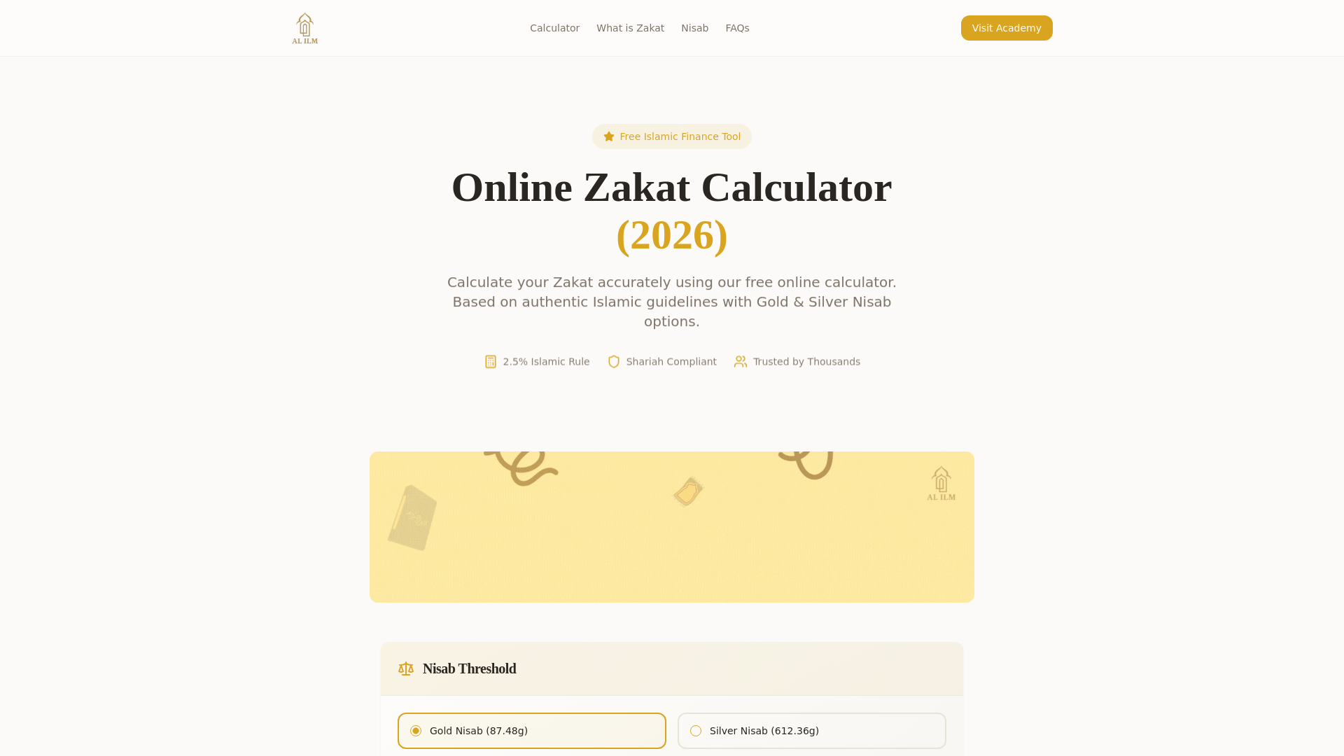 Online Zakat Calculator (2026) – Calculate Your Zakat Accurately | Al Ilm  Academy