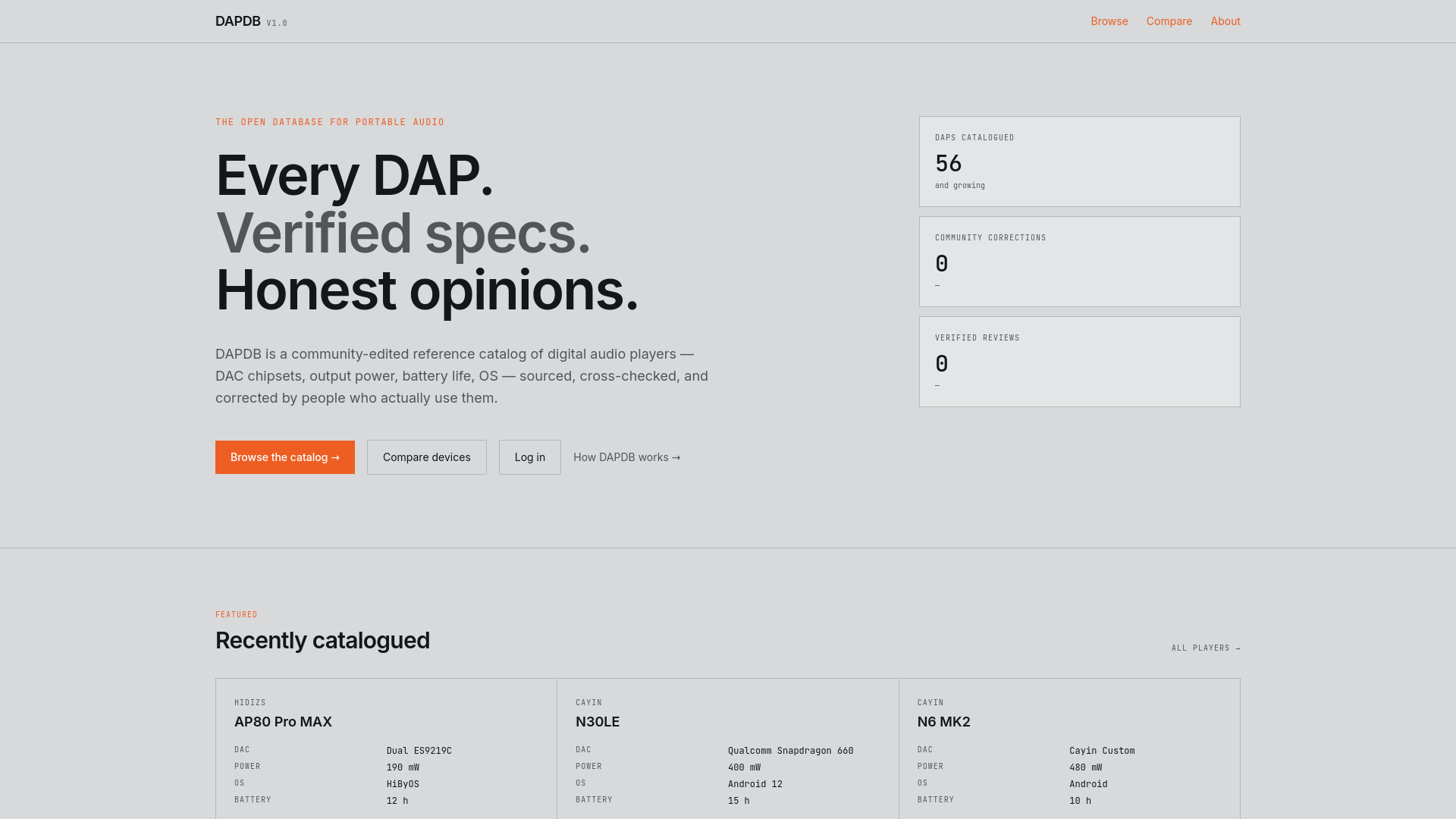 DAPDB — The open database for digital audio players