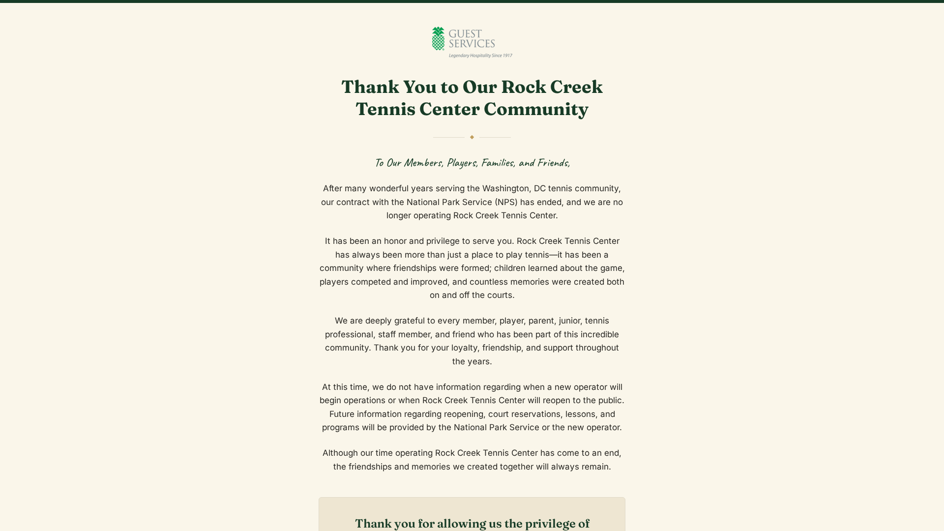 Rock Creek Tennis Center logo