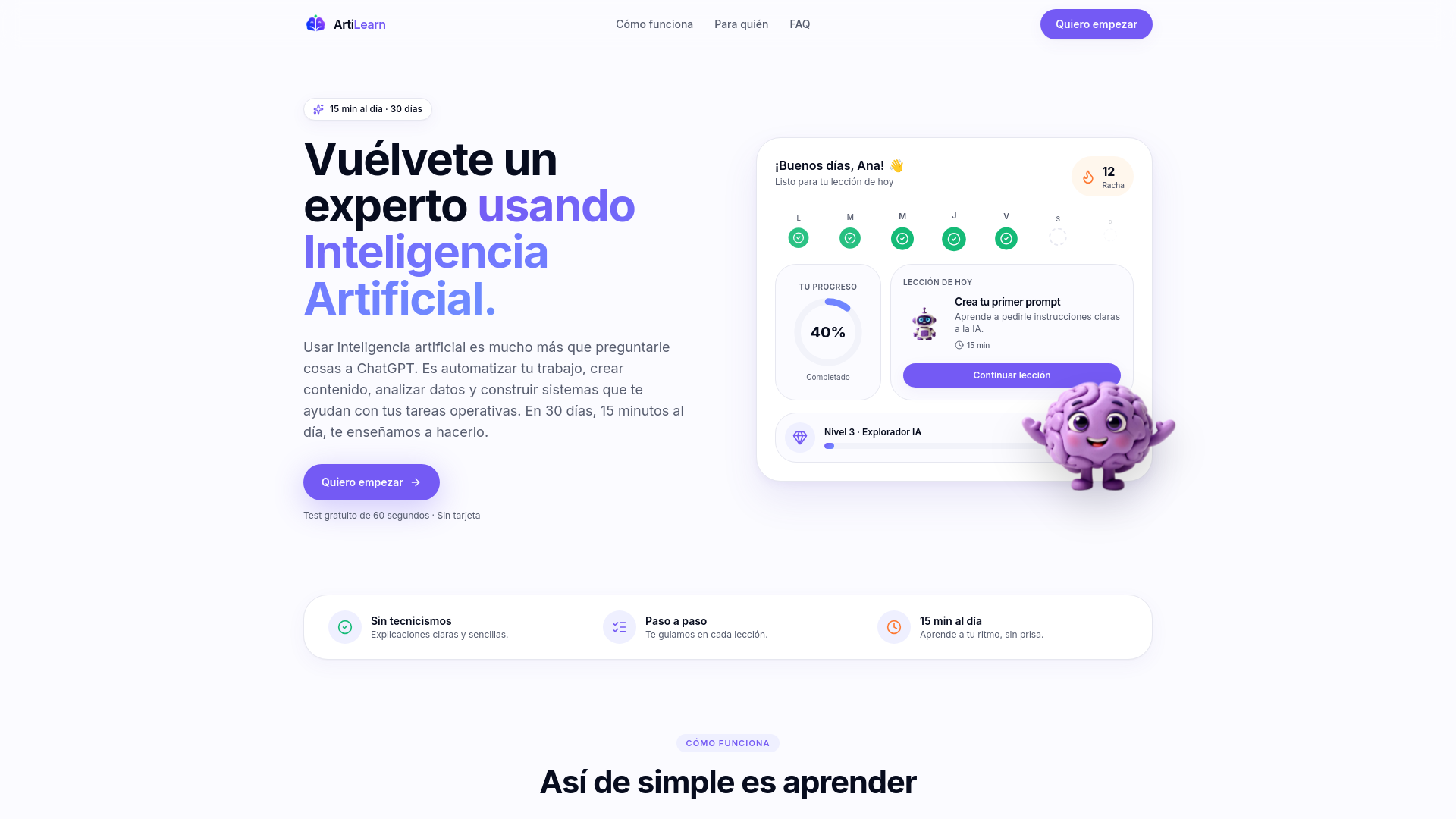 ArtiLearn — Vuelvete experto en IA en 30 días