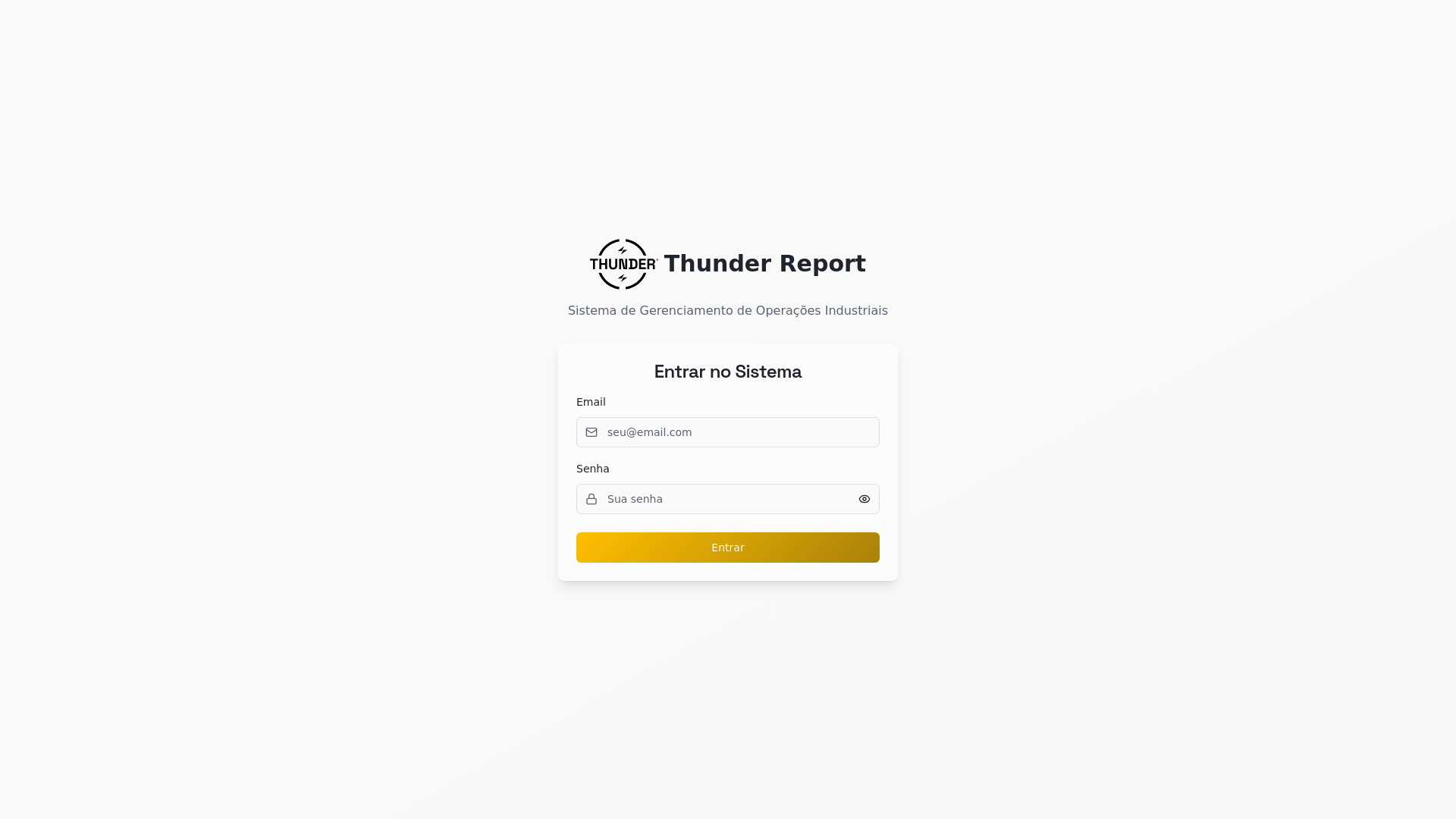 Thunder Report - Gerenciamento de Operações Industriais