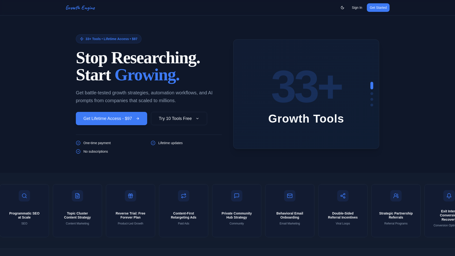 Growth Engine - Battle-Tested Growth Tools