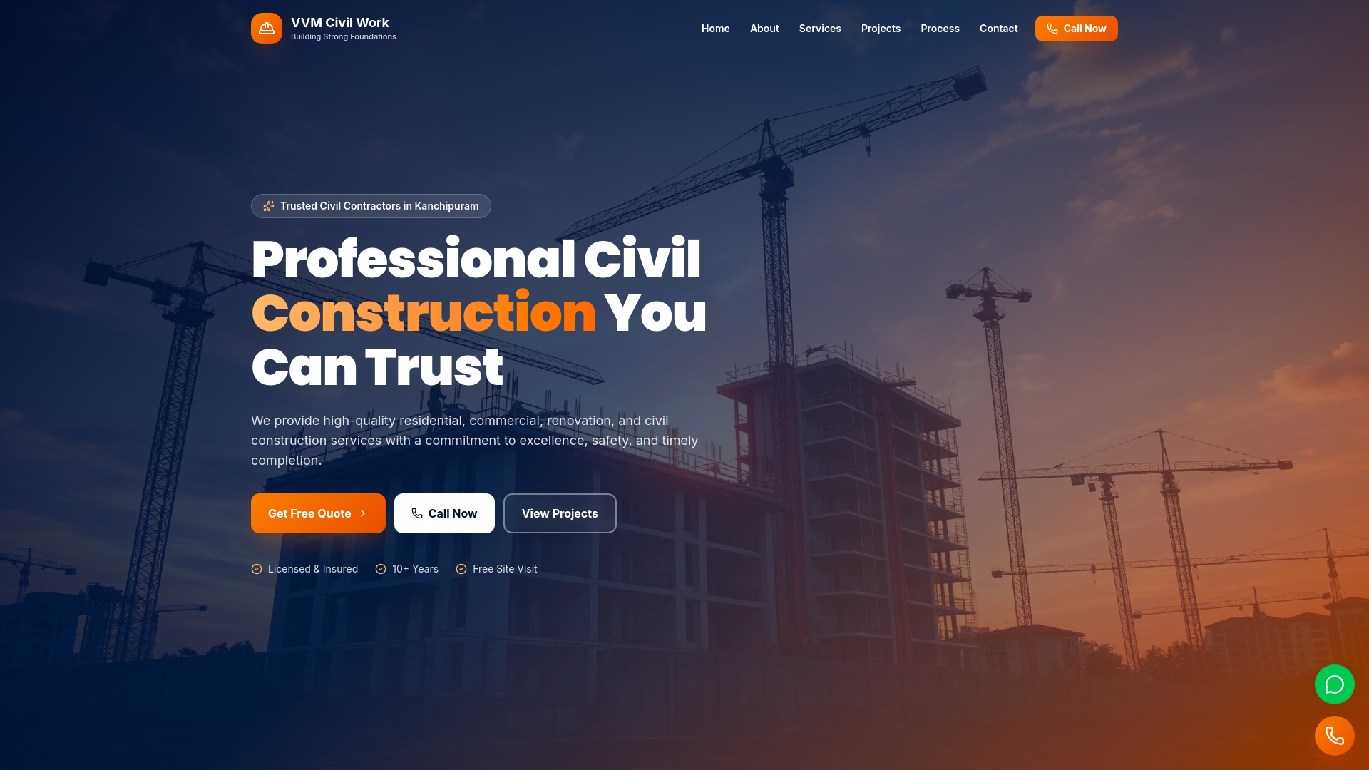VVM Civil Work | Civil Construction Contractors in Kanchipuram